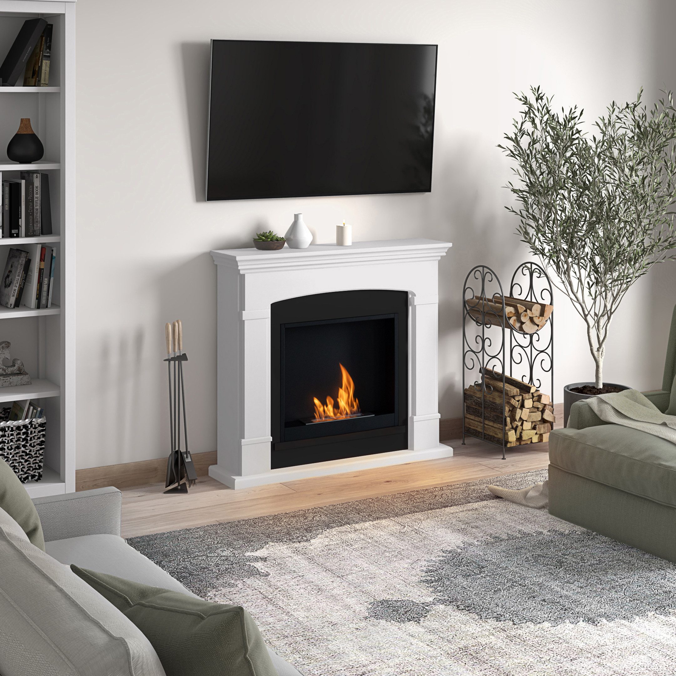 TAGU Echtfeuer-Dekokamin TAGU Helmi weiß Bio Ethanol Kamin günstig online kaufen