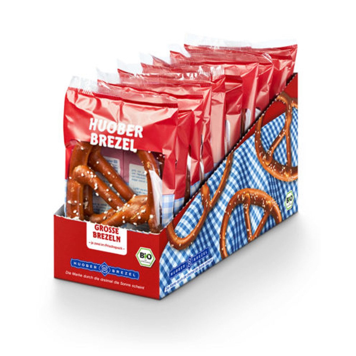 Huober Knabberei, Huober Bio Grosse Knusper Brezel Original Geschmack 10 x 2 Stück 400g