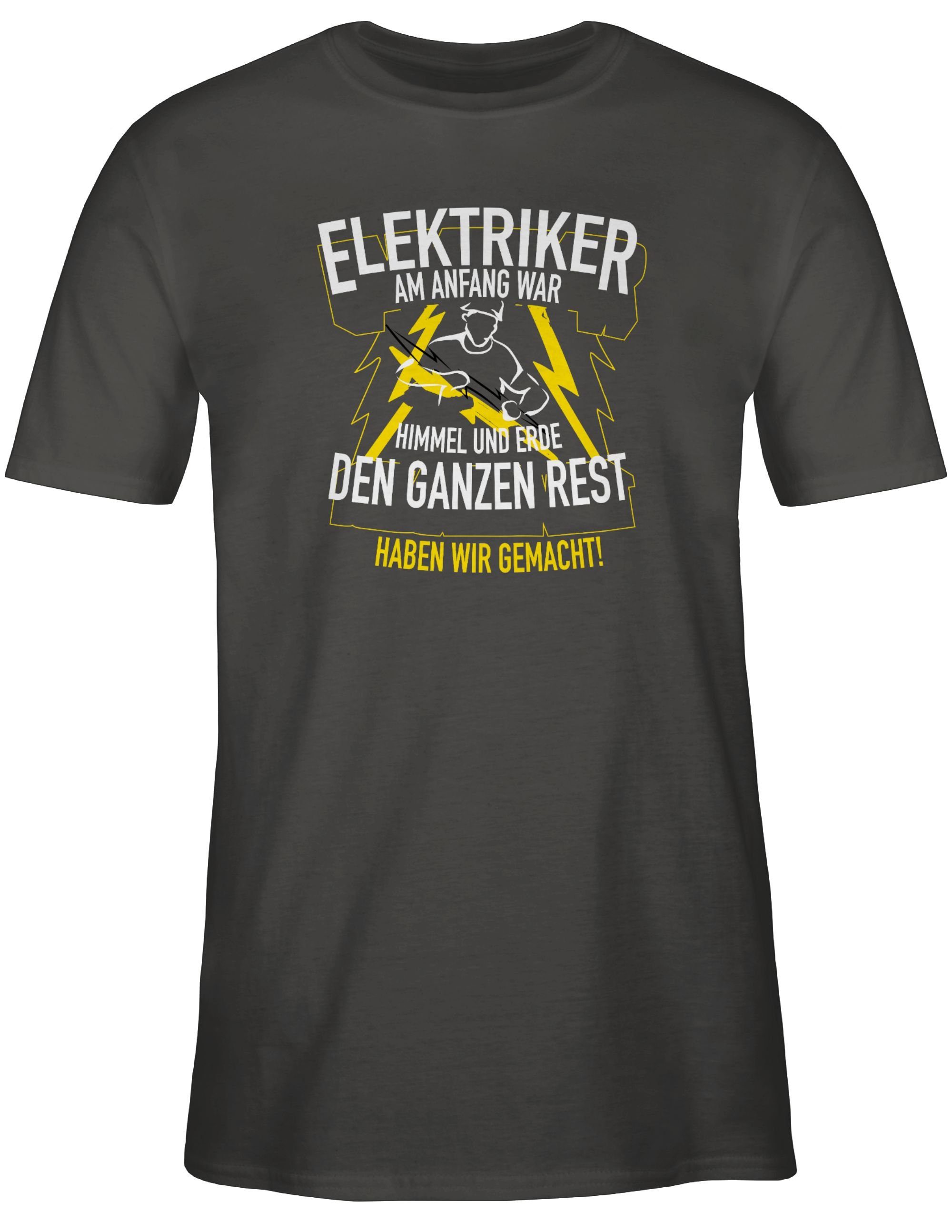 und 1 Erde Geschenke Anfang Dunkelgrau war Elektriker, Himmel Shirtracer Handwerker am T-Shirt