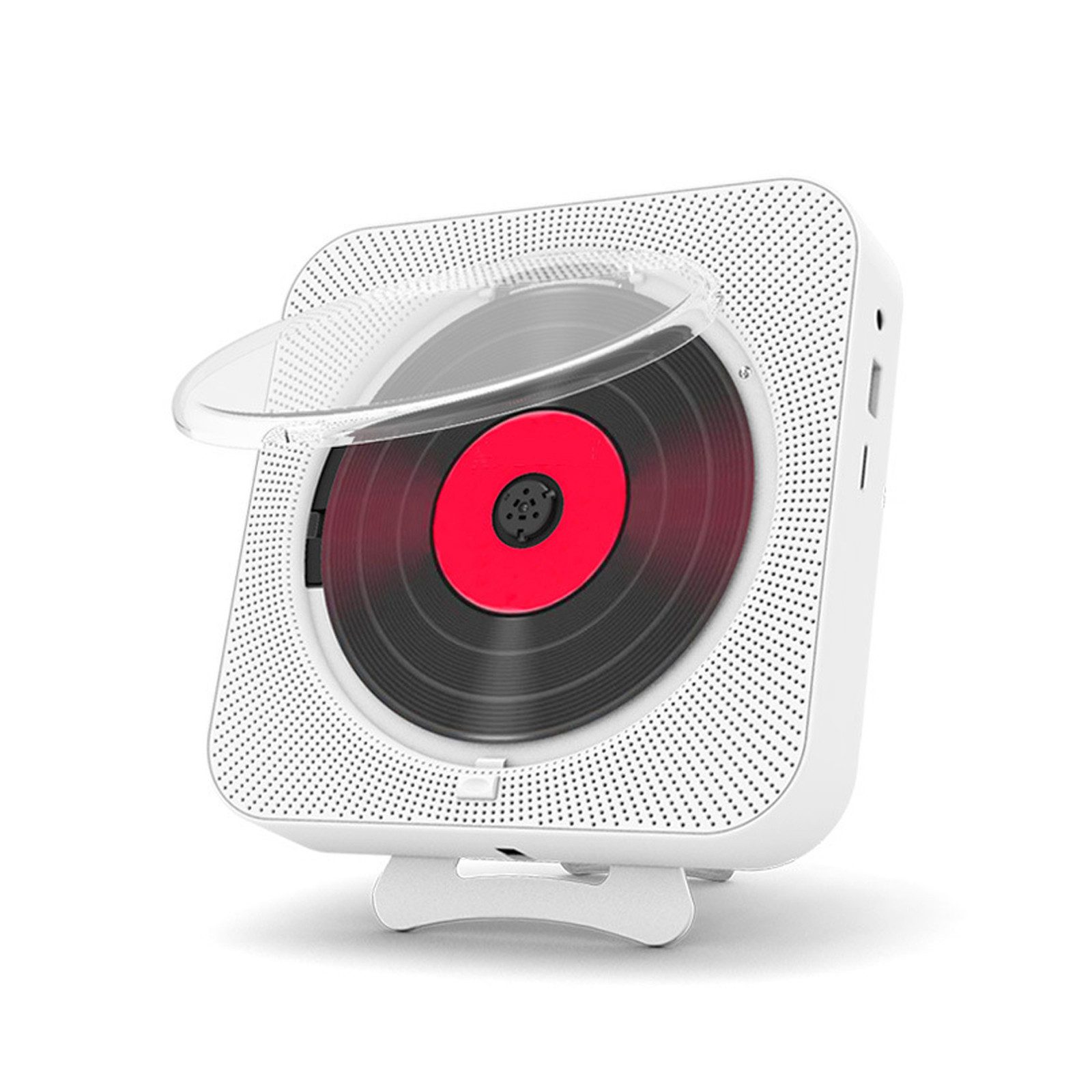 MODFU Wandmontierbarer Bluetooth Musikplayer Tragbarer Home Audio CD плееры (Bluetooth, integrierte HiFi-Lautsprecher mit Fernbedienung FM Radio MP3, mit LCD-Display Geschenkidee für Kinder & Musikliebhaber)