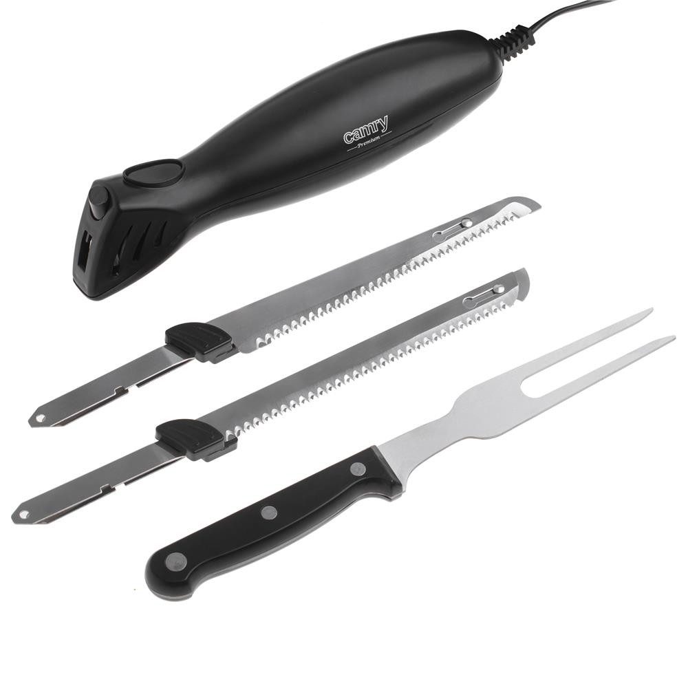 Camry Elektromesser CR 4513, elektrisches Messer, Küchenmesser, Edelstahl, schwarz