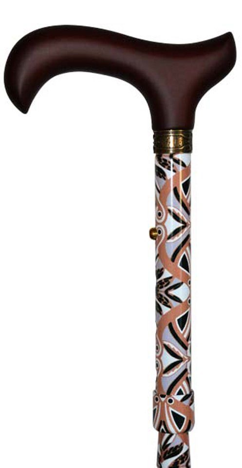 Stockshop Gehstock Faltstock NEW ART, Holzgriff inkl. Schmuckring, modernes Muster in war