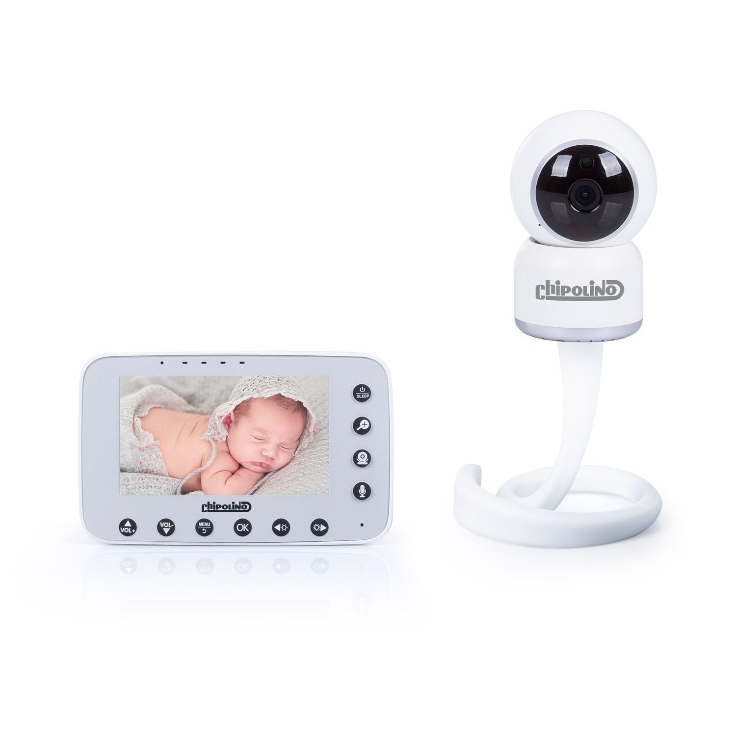 Chipolino Baby Monitor Video Baby Monitor Atlas 4.3 inch, Night Vision, Alarm, Temperature Sensor