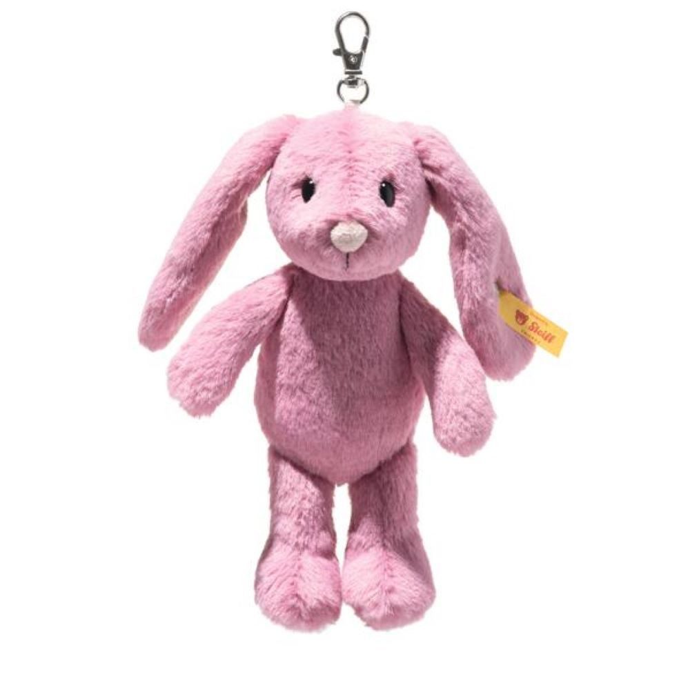 Steiff Kuscheltier Schlüsselanhänger Hase Hoppie pink 16 cm 112775 Plüschanhänger (Plüschhase, Anhänger, Plüschtier, Stofftier)