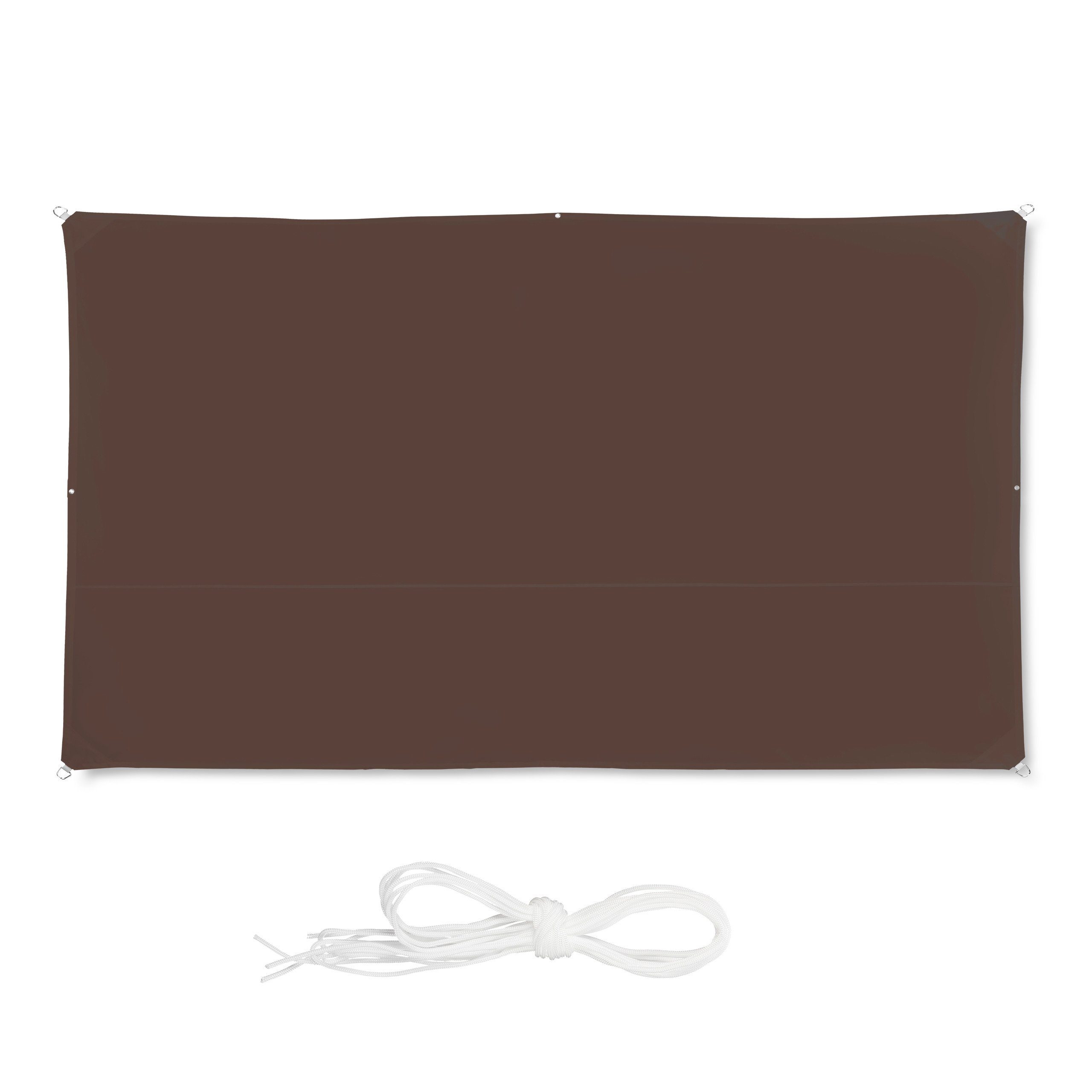 relaxdays Sonnensegel Rechteckiges Sonnensegel braun, 2 günstig online kaufen