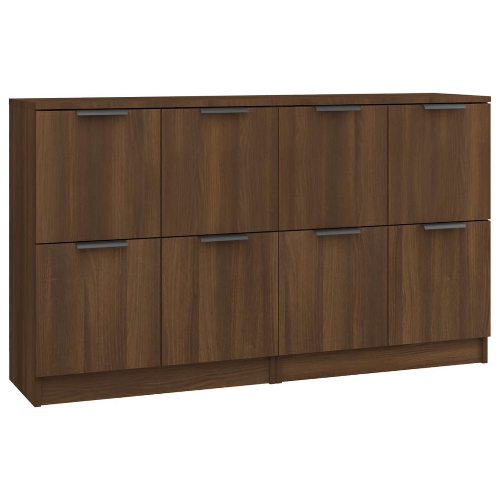 vidaXL Sideboard Sideboards 2 Stk Braun Eichen-Optik 60x30x70 cm Spanplatte Anrichte Ko
