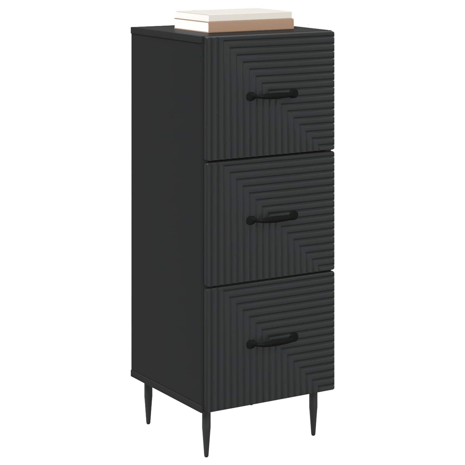 vidaXL Schranksystem Schubladenschrank Schwarz 33 x 34,5 x 89,5 cm Holzwerkstoff (1-St)