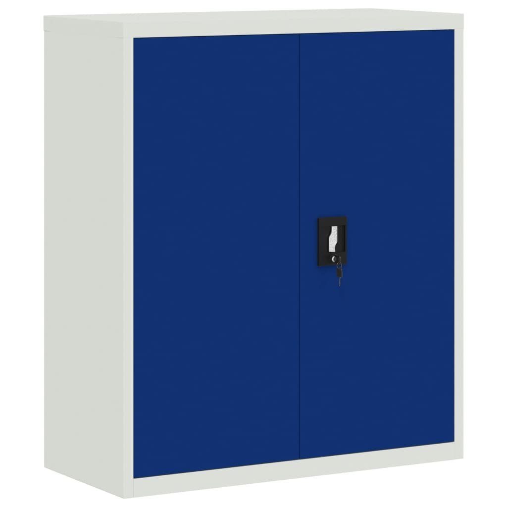 furnicato Aktenschrank Hellgrau und Blau Stahl 90x40x105 cm