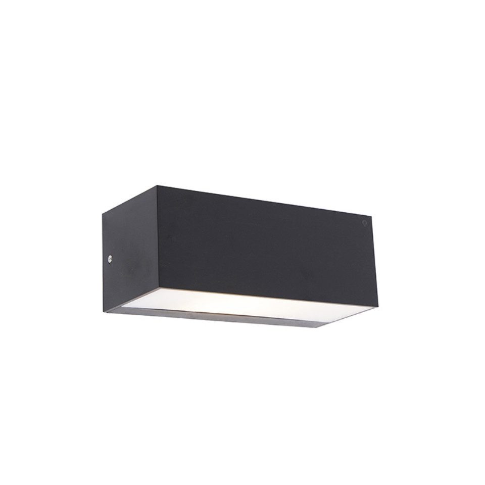 Qazqa Außen-Wandleuchte Houks, ohne Leuchtmittel, Warmweiß, QAZQA Außen Wand­leuchte, e27, Schwarz, Kunststoff, Modern