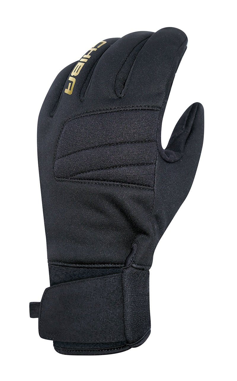 Fahrradhandschuhe Classic - winddichter Softshell - schwarz/gold - 1 Paar