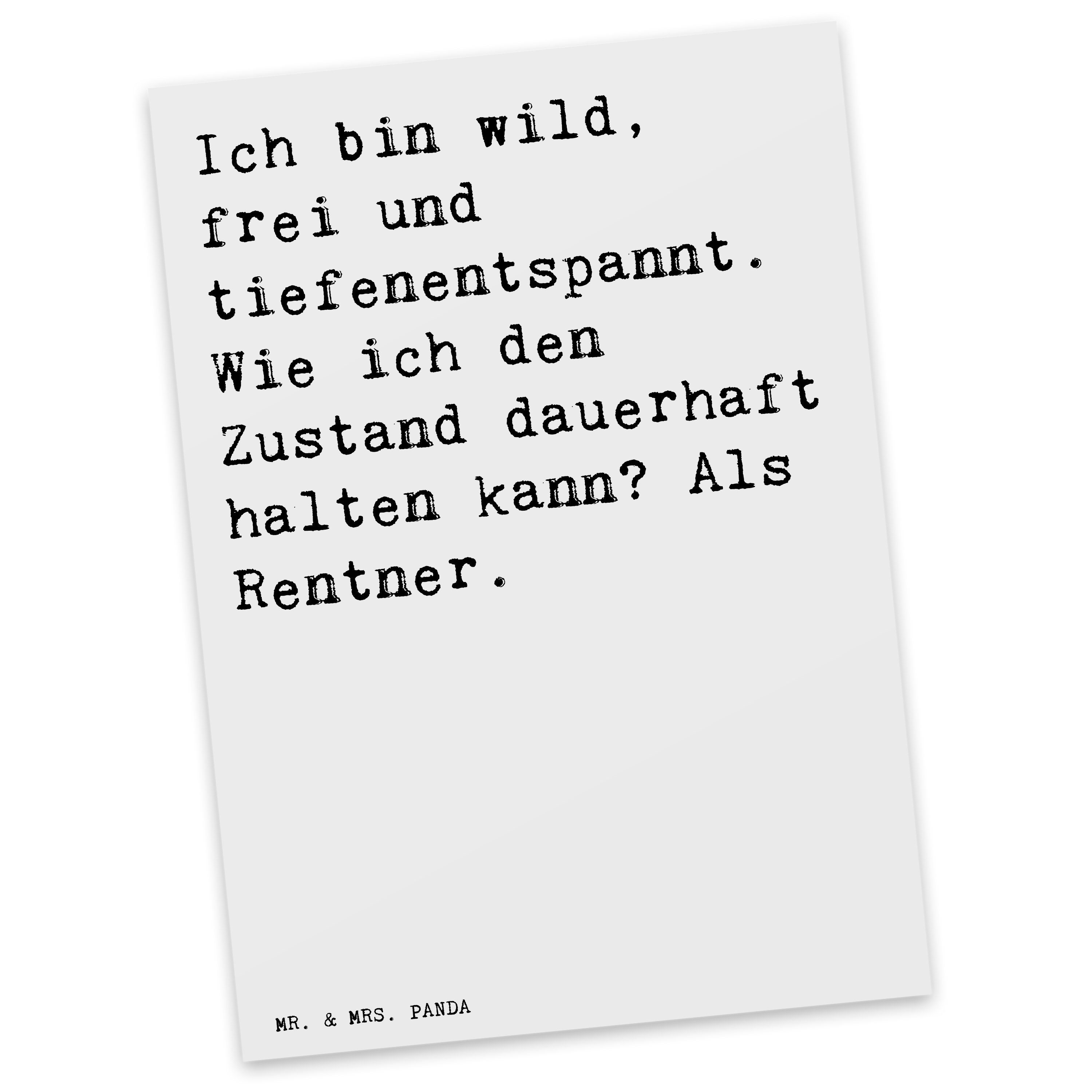 Mr. & Mrs. Panda Postkarte »Ich bin wild, frei... Weiß Geschenk