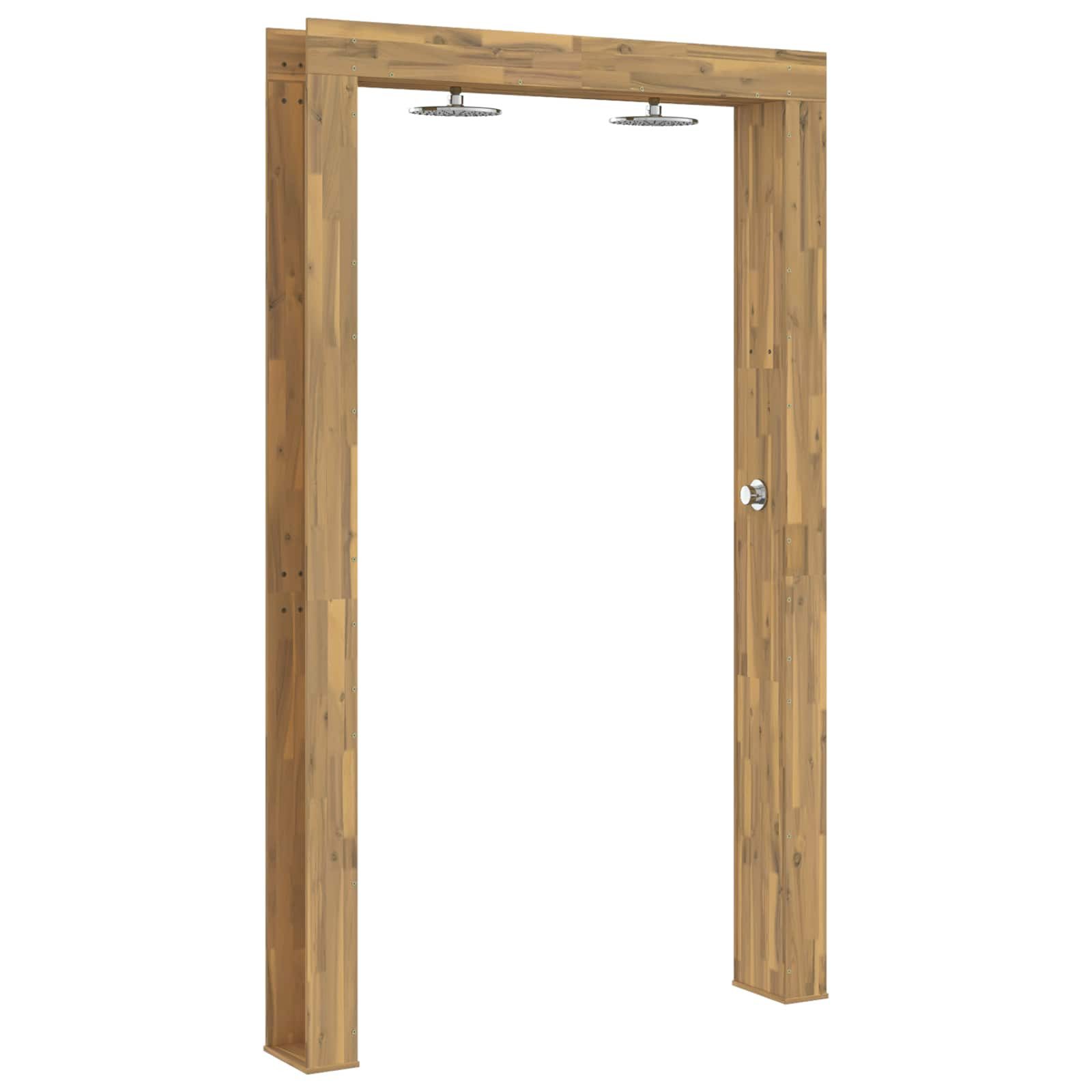 vidaXL Gartendusche 137 x 23 x 226 cm Gartendusche 226 cm Massives Akazienholz und Edelsta