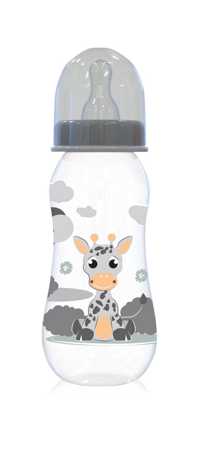 Babyflasche 0+ Tiere, grau Silikonsauger Care Babyflasche Schutzdeckel ab ml 250 Baby Größe Geburt