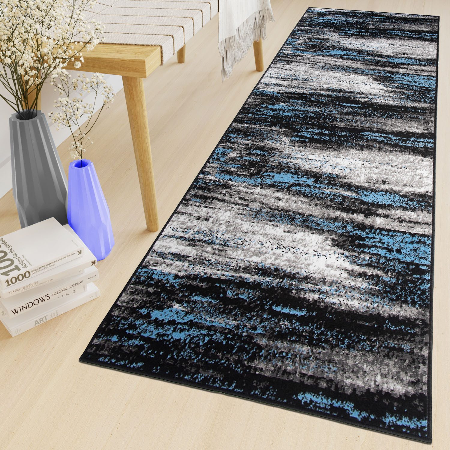 Tapiso Läufer MAYA, rechteckig, Höhe: 8 mm, Flur Meterware Korridor Küche Kurzflor