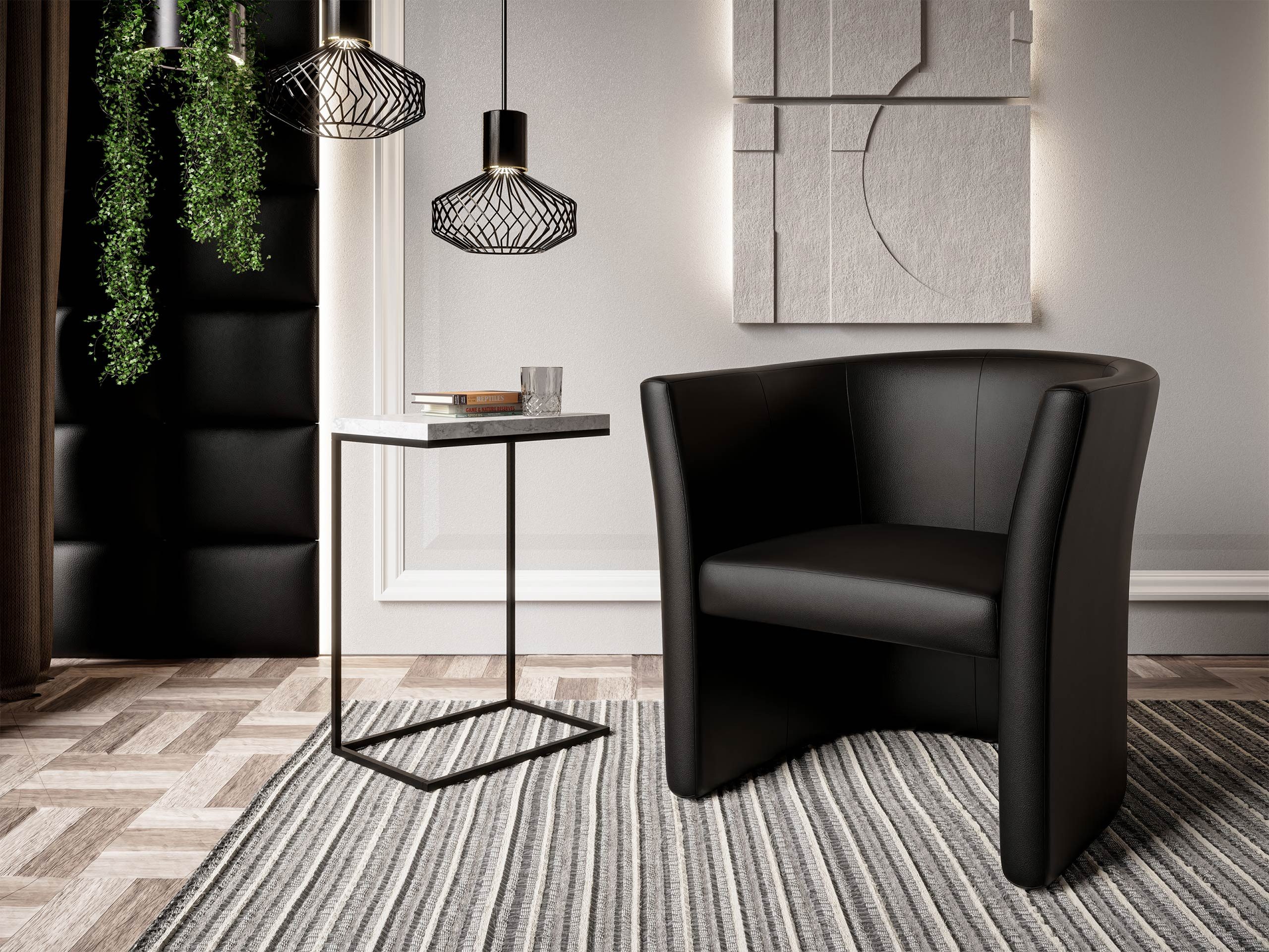 MIRJAN24 Sessel Cuba, Einzelsessel, Schwarz Kunstleder Clubsessel günstig online kaufen