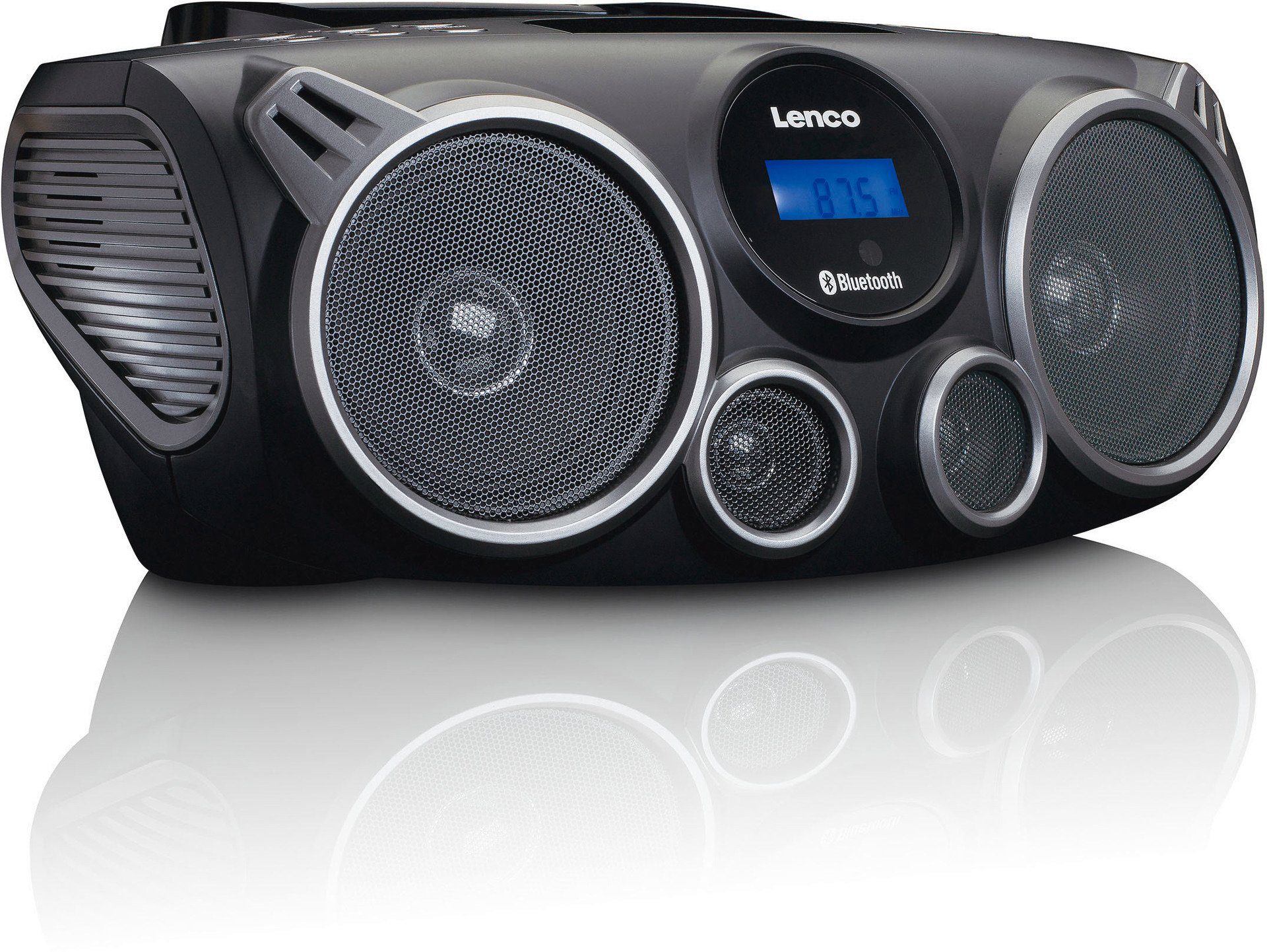 Lenco SCD-100BK Tragbares mit mit (FM-Tuner), Radio MP3, BT, CD, Bluetooth-Funktion USB Radio CD-Radio