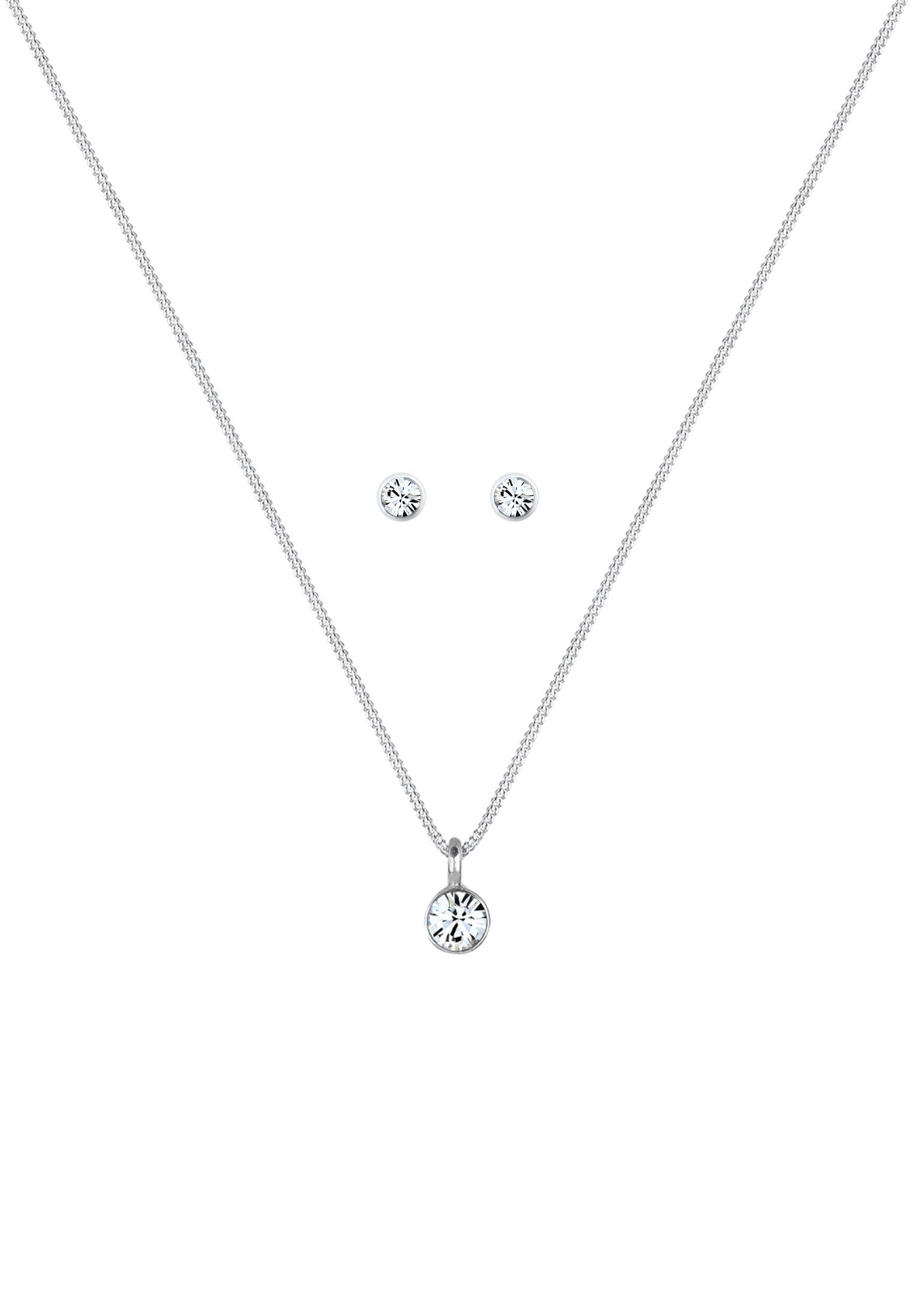 Elli Schmuckset Kette Stecker Weiß 925 günstig online kaufen
