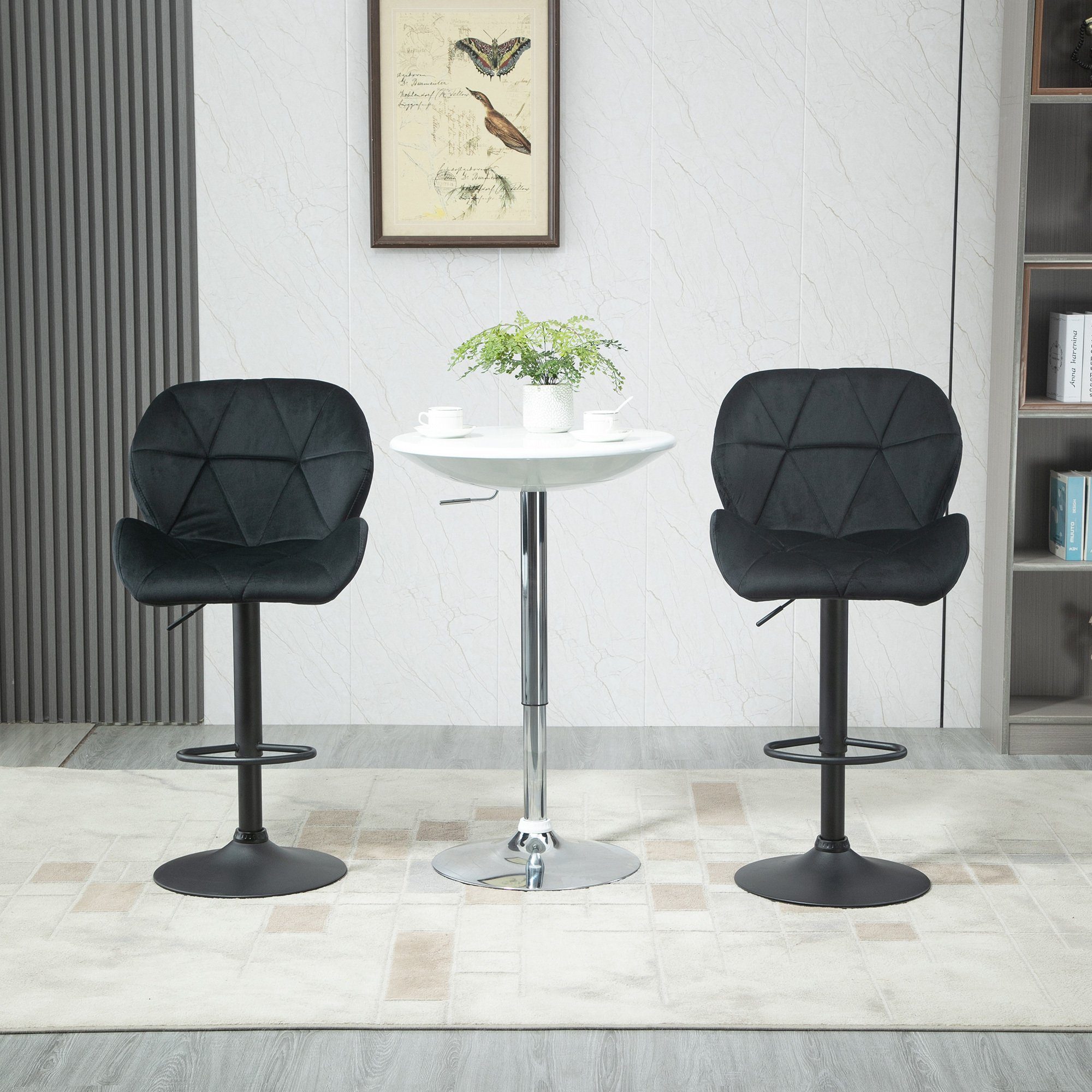 HOMCOM Barhocker Barhocker 2-er Set, Verstellbare Sitzhöhe