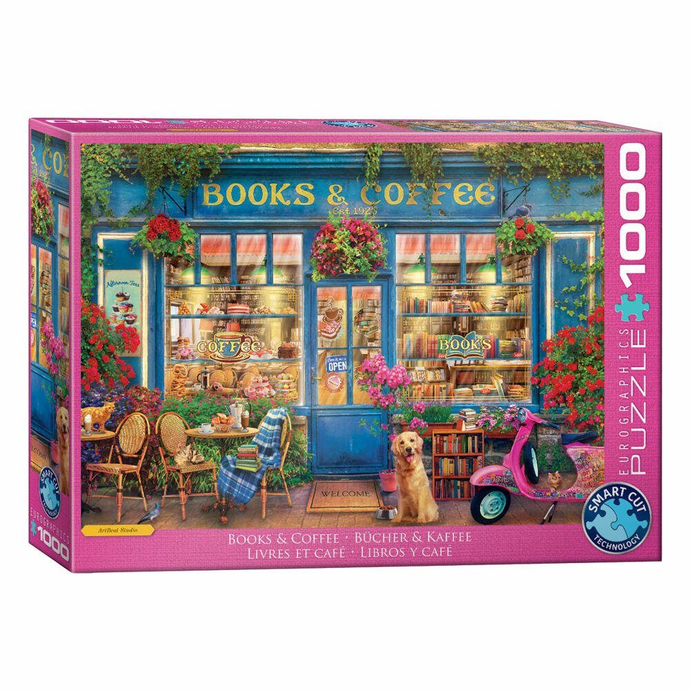EUROGRAPHICS Puzzle Bücher und Kaffee, 1000 Puzzleteile
