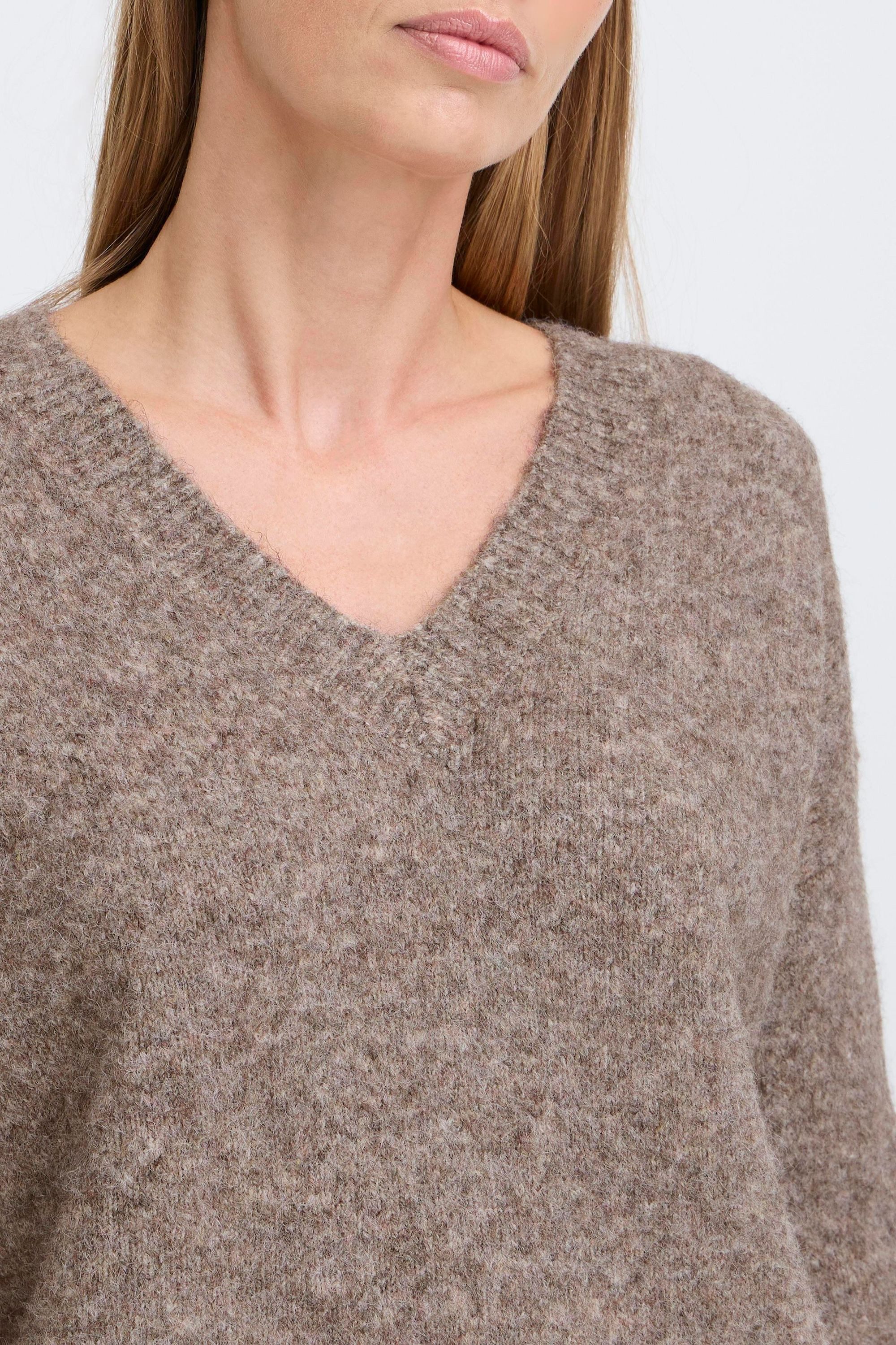 OXMO V-Ausschnitt-Pullover OXISelma Kuscheliger Pullover
