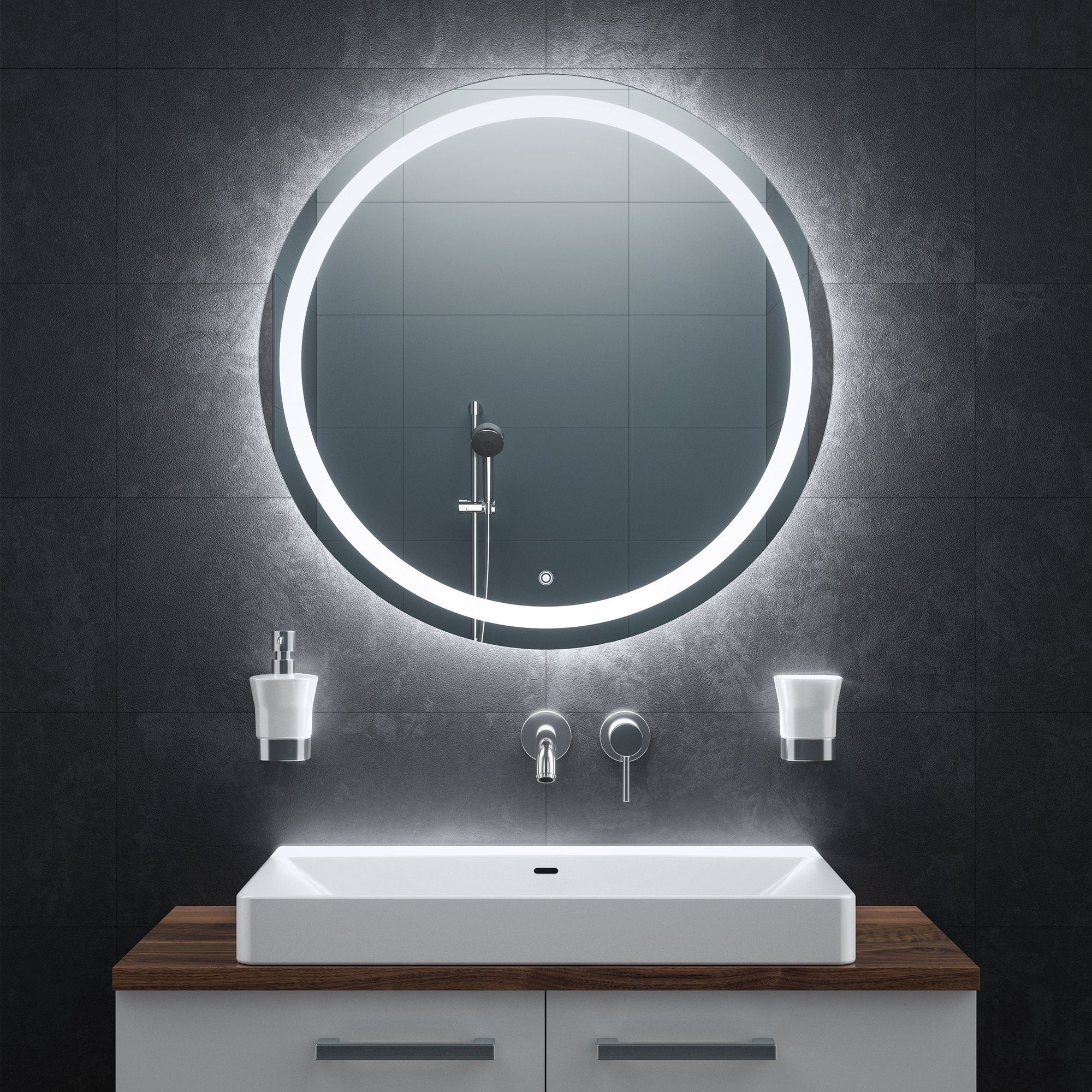 Bringer Badspiegel, Badspiegel Rund mit Anti-Beschlag und Speicherfunktion günstig online kaufen