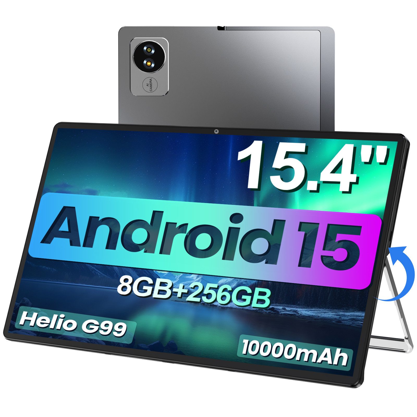 Jumper Android 15 Tablet 15,4 Zoll, Full HD, 8 GB RAM 256 GB 10.000 mAh Tablet (15,4", 256 GB, Android 15)