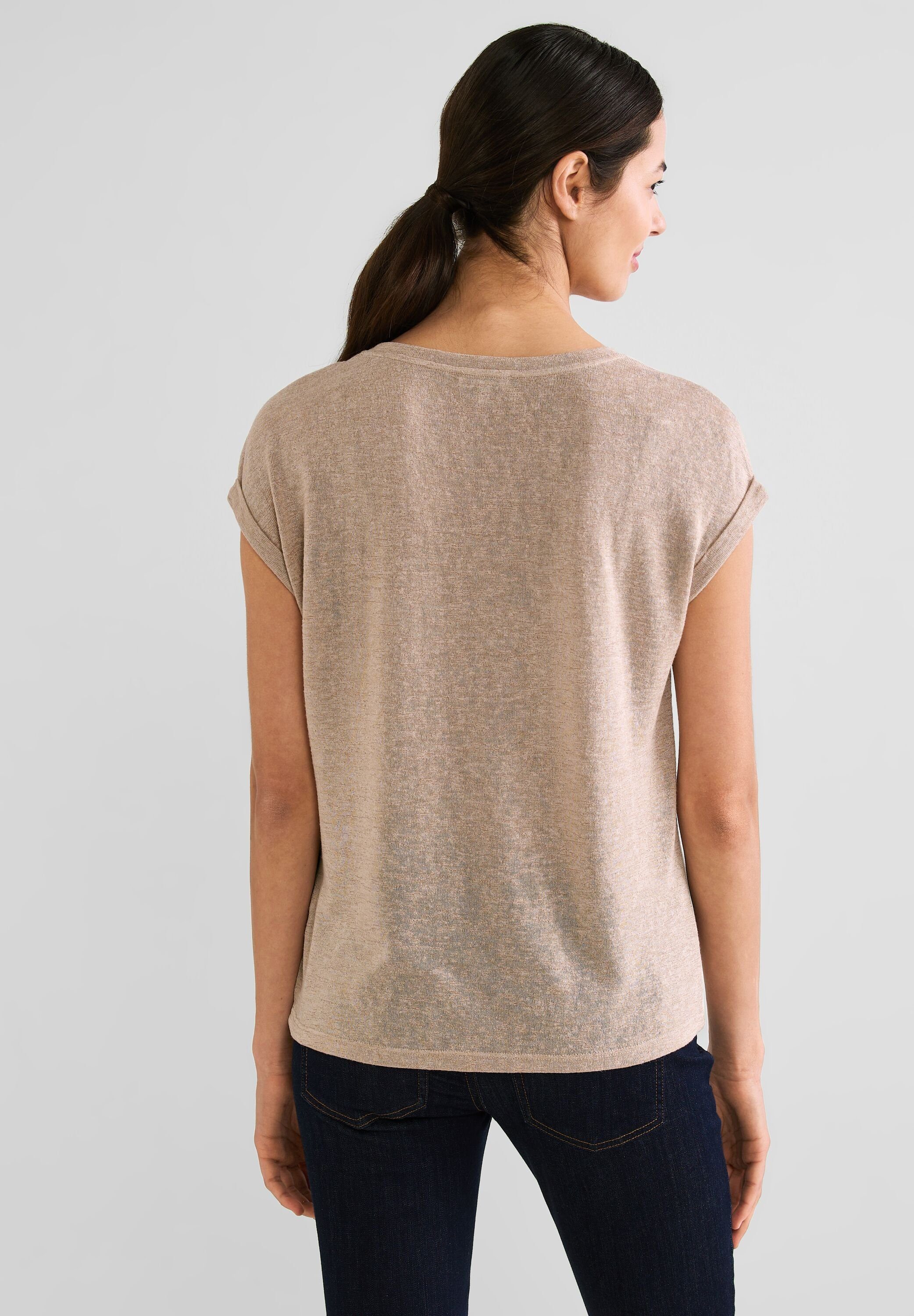 Leinen-Optik sand ONE T-Shirt STREET soft in