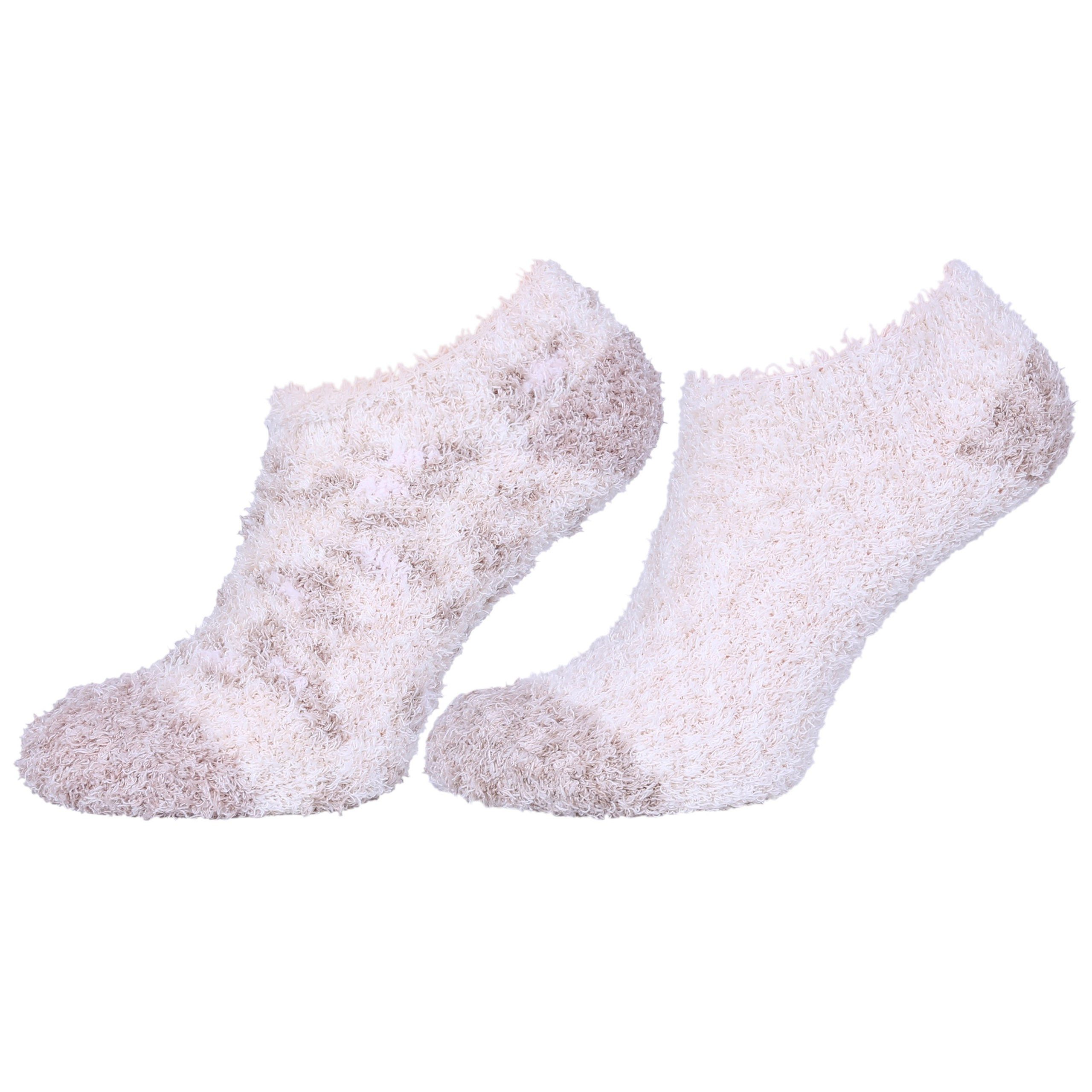 Sarcia.eu Haussocken Beigefarbene, kuschelweiche Socken, Fußlinge - 2 Paar Einheitsgröße