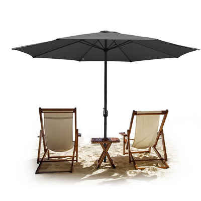 Sonnenschirm 3.5m Sonnenschirm Marktschirm mit Handkurbel UV40+ Outdoor-Schirm Terrassen Gartenschirm