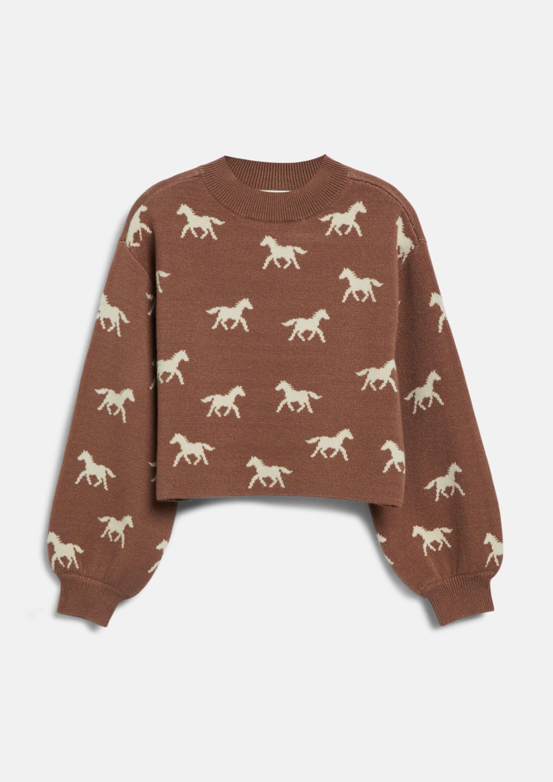 s.Oliver Longpullover Strickpullover Boxy Strickpullover mit Intarsien-Muster