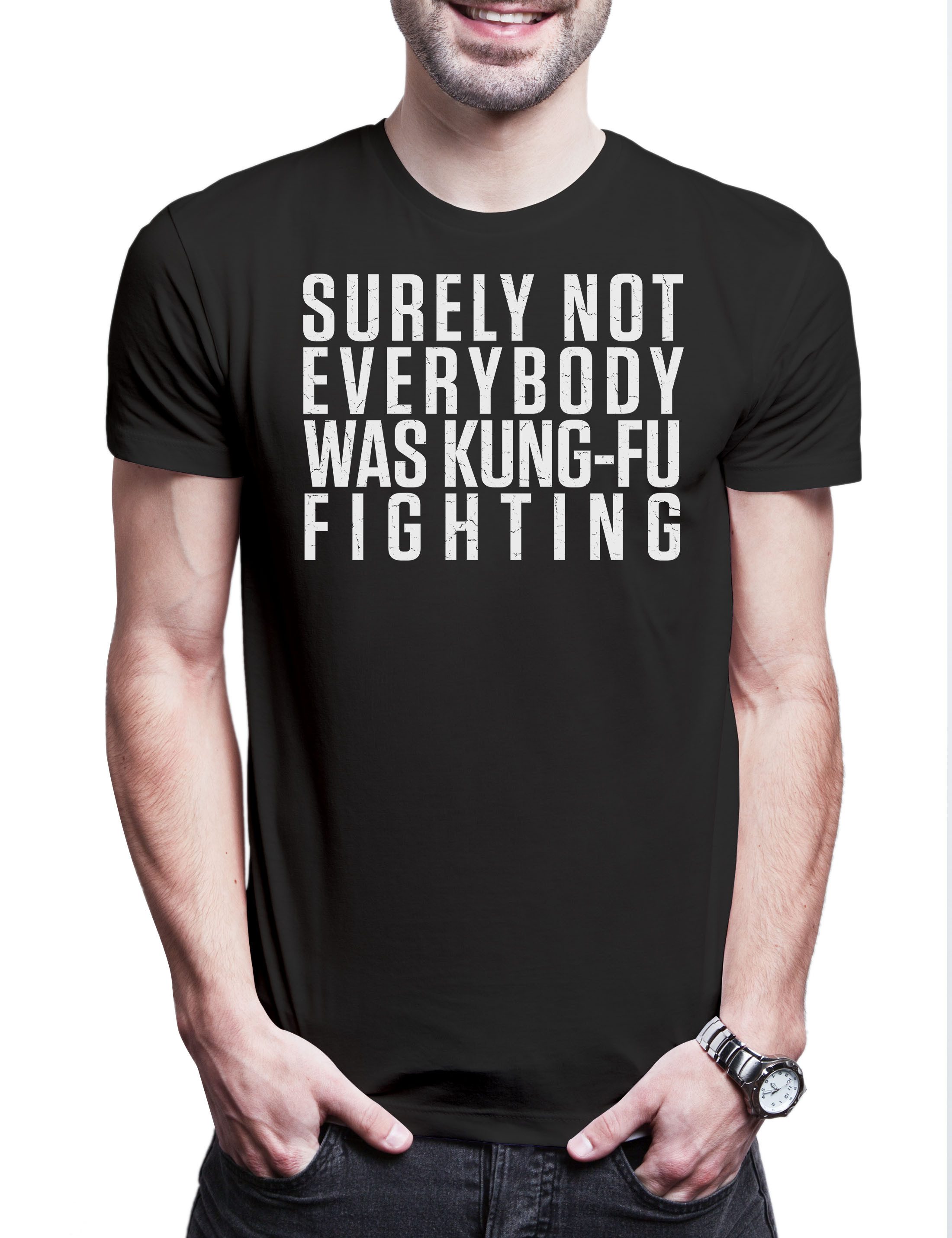 Print-Shirt Surely Not Everybody Was Kung-Fu Fighting B Herren T-Shirt Carl 80s
