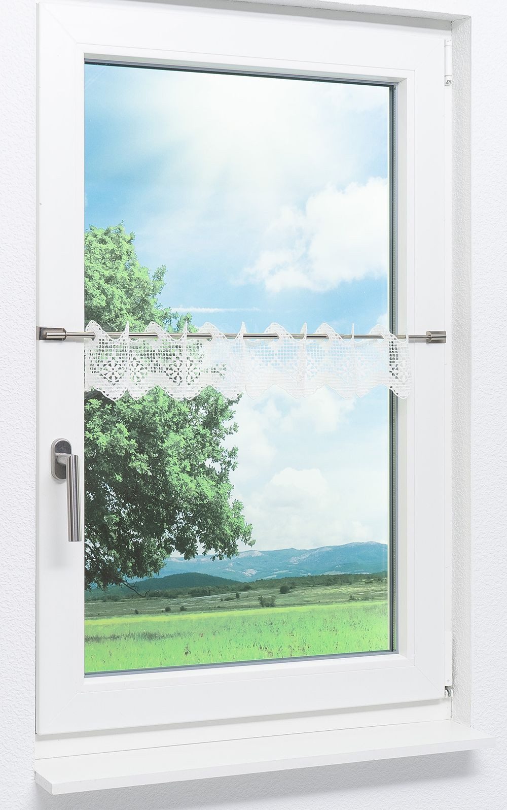 LYSEL® Scheibengardine Lochstickerei (1 St), transparent, HxB 12x48.6cm günstig online kaufen