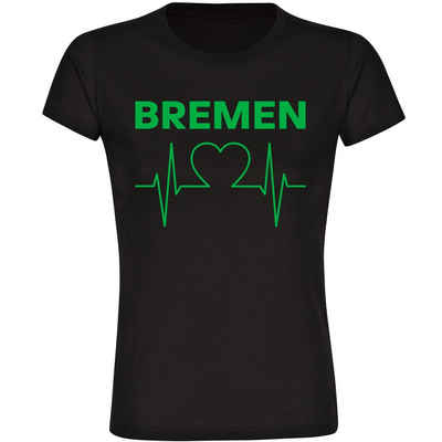 multifanshop T-Shirt Damen Bremen - Herzschlag - Frauen
