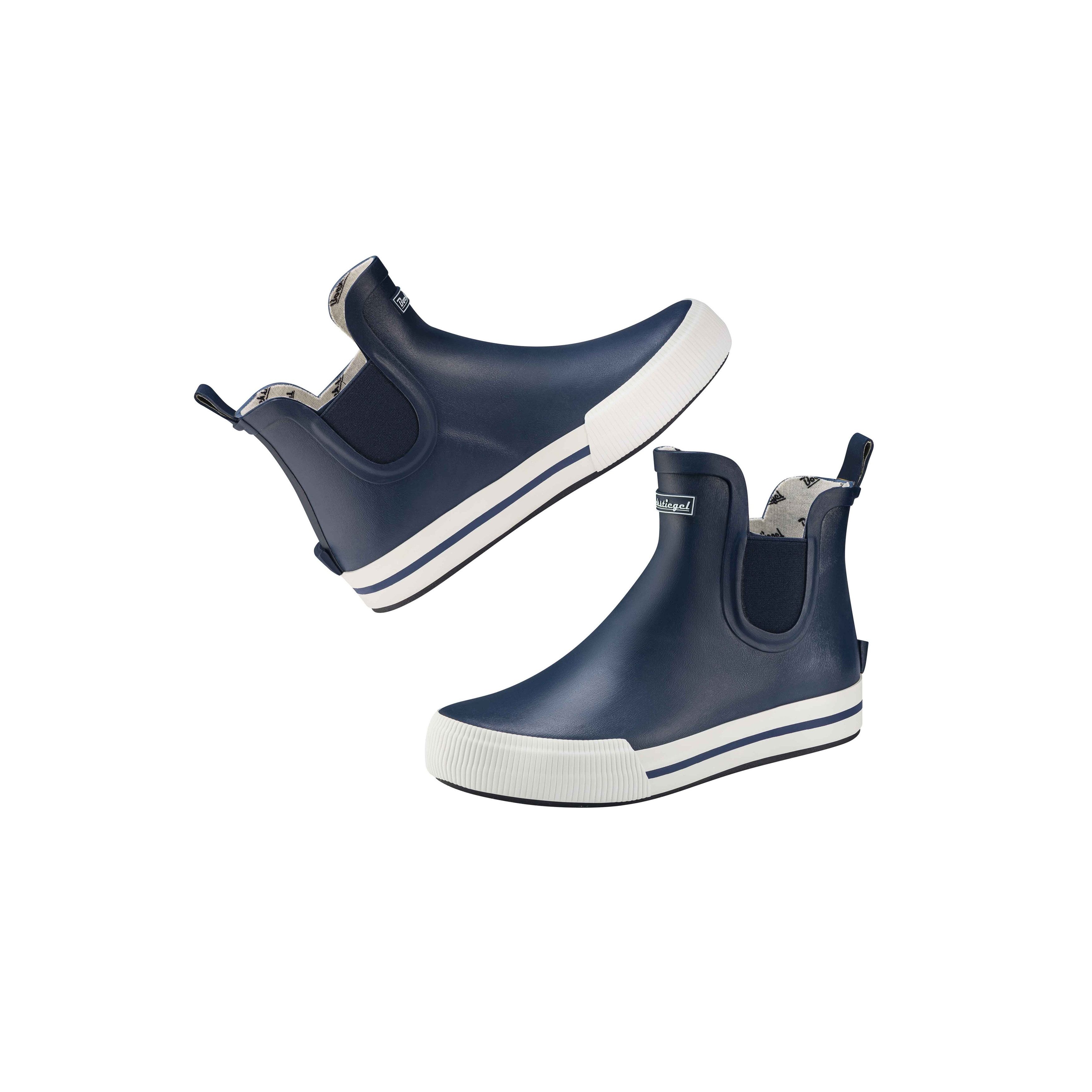 Ultrapower HAVSTEG Unisex Wetterstiefel Brushed Look 39 Blau-Weiß Gummistiefel Regenstiefel aus dem Material Gummi l Gummihalbstiefel Halbhoch
