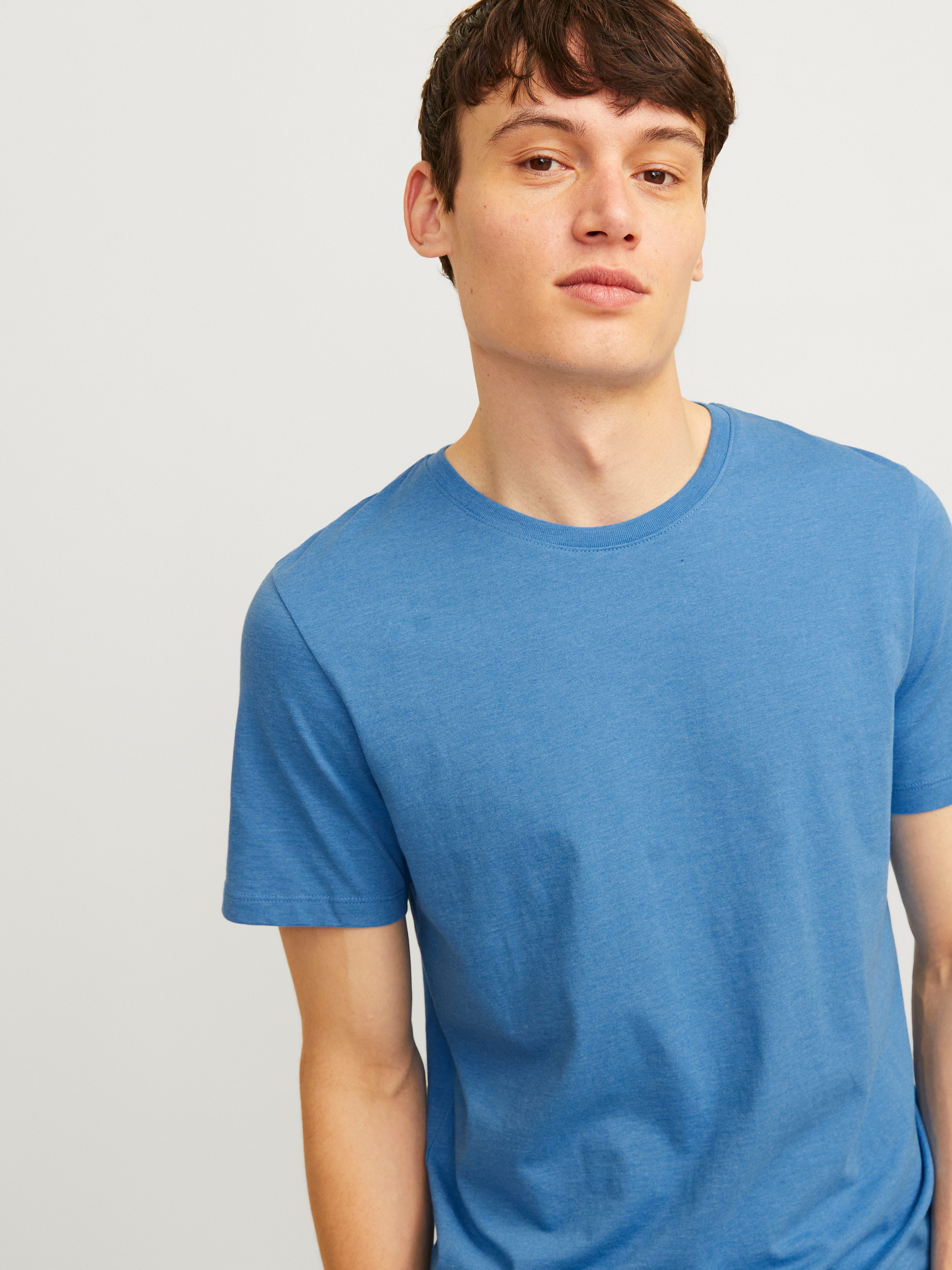 Jack & Jones Rundhalsshirt JJEORGANIC MELANGE TEE SS O-NECK NOOS Baumwollmischung, regular fit