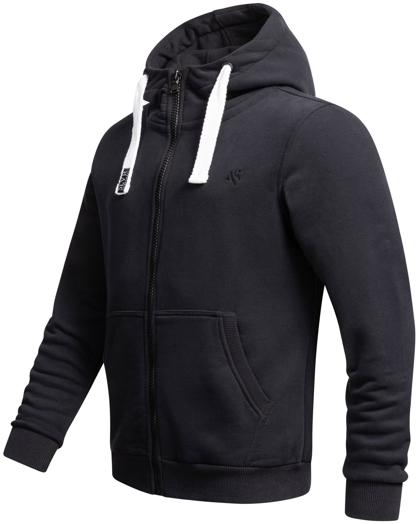 Alessandro Salvarini Sweatjacke ASVinzent warmer Schwarz Hoodie