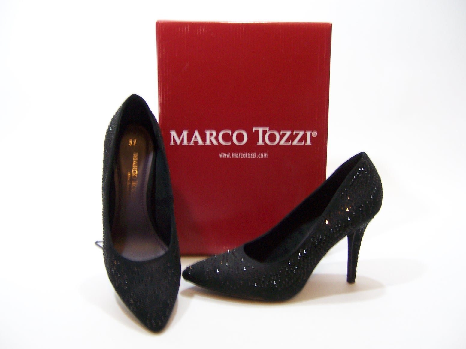 10cm Marco MARCO Steinchen Pumps Heel schwarz TOZZI High Tozzi