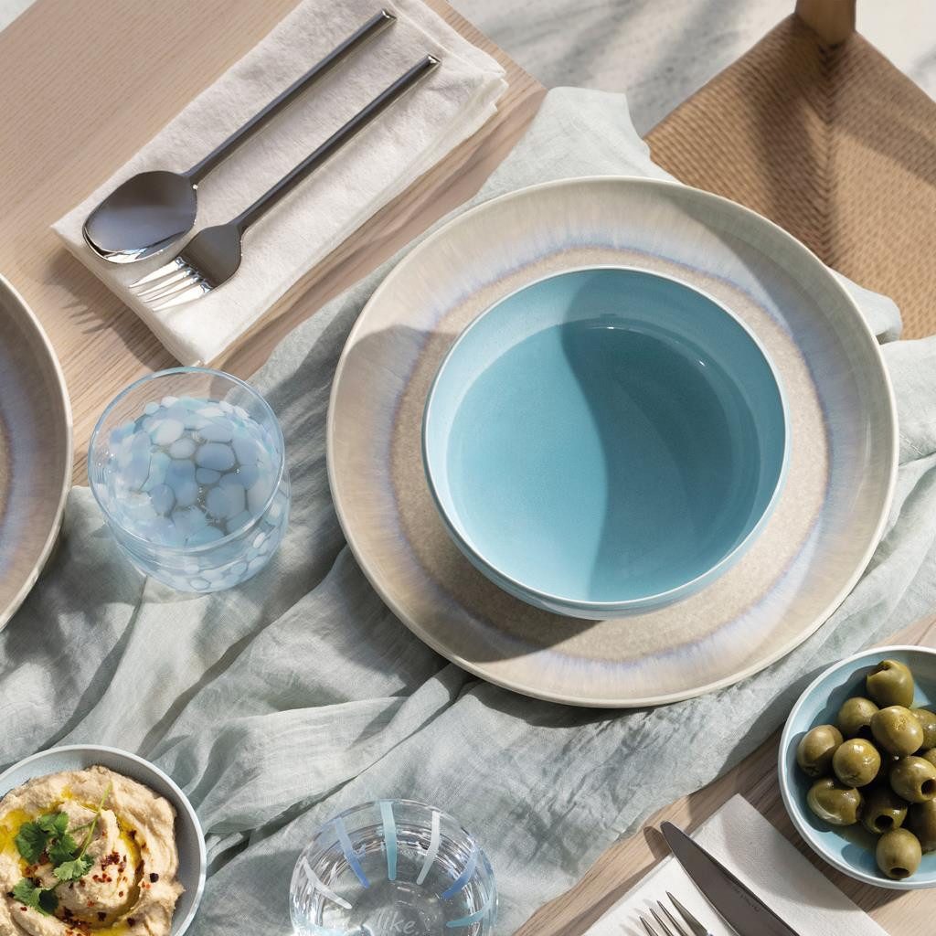 like. by Villeroy & Boch Kombiservice Perlemor Aqua Einsteiger-Set 8er Set (8-tlg), 2 Personen, Porzellan