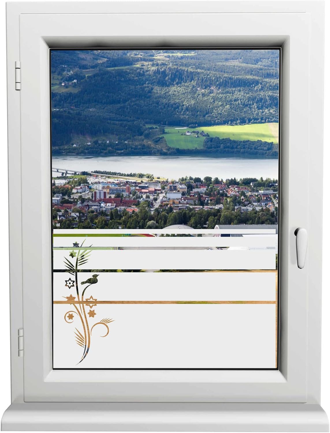INDIGOS UG Fensterfolie Vogel Fensterfolie – H50Line Sichtschutz für Bad & Küche
