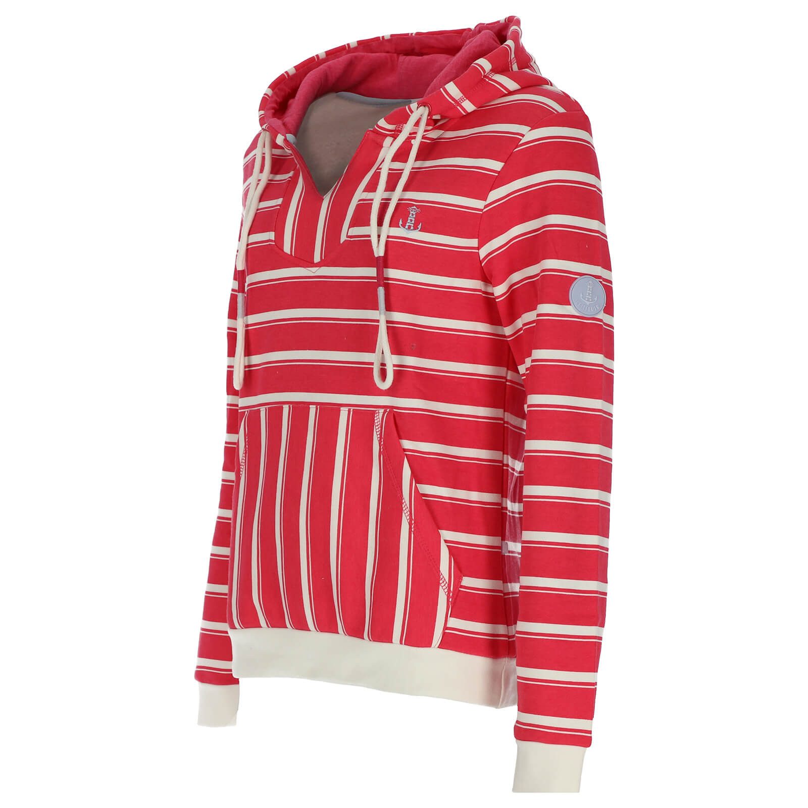 Leitfeuer Kapuzenpullover Damen Sweathoody mit Streifen-Muster günstig online kaufen