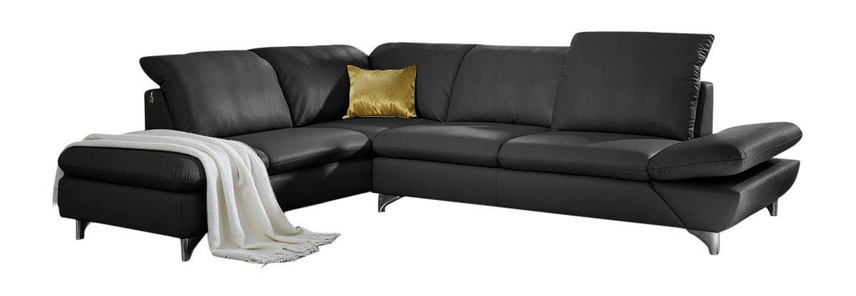 W.SCHILLIG Ecksofa Taoo, elegant und zeitlos, bequem, L-Form, Breite 296cm, mit Sitziefenverstellung & Kopfteilverstellung