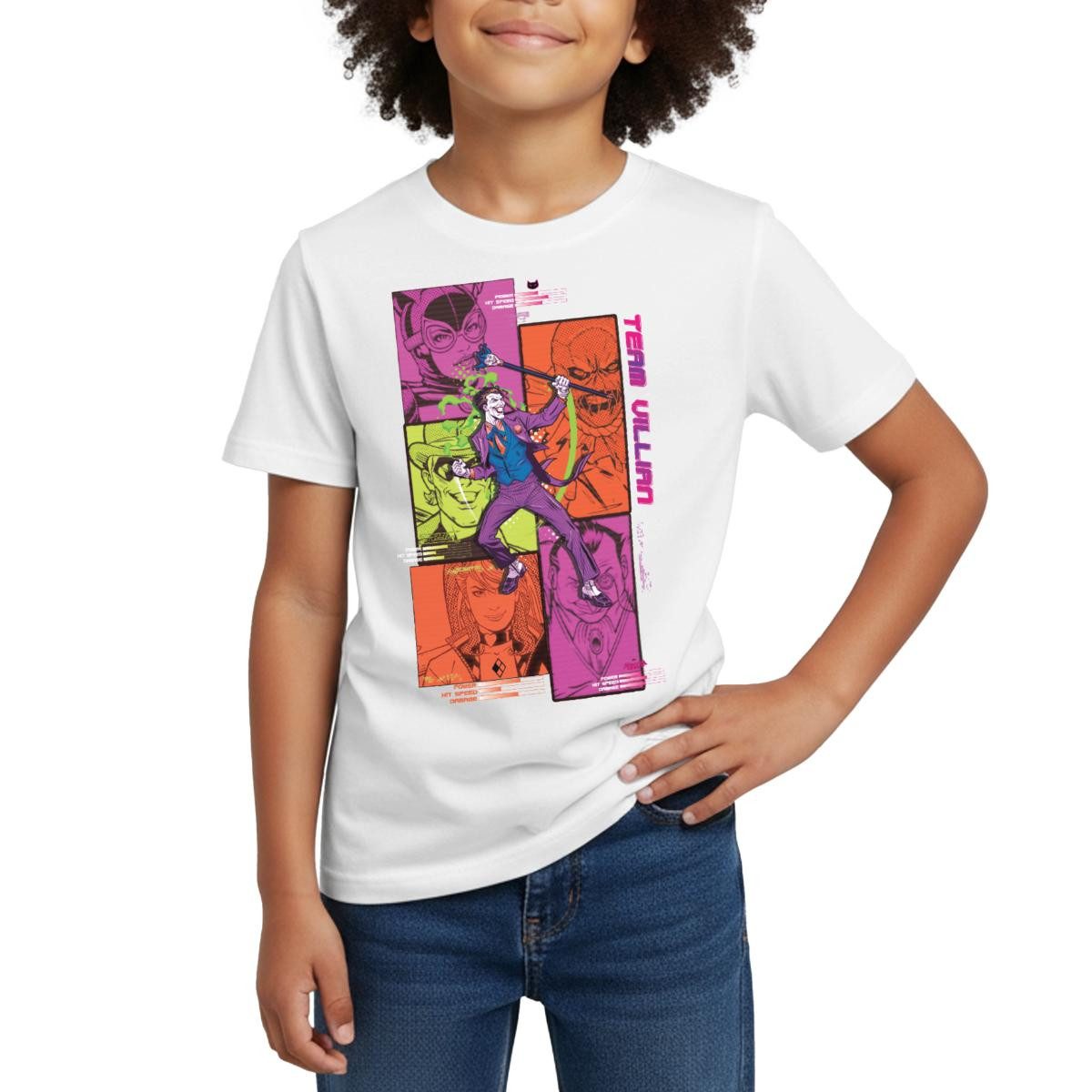 T-Shirt Batman Team Villain Mit Joker Und Comic-Panels Kinder T-Shirt