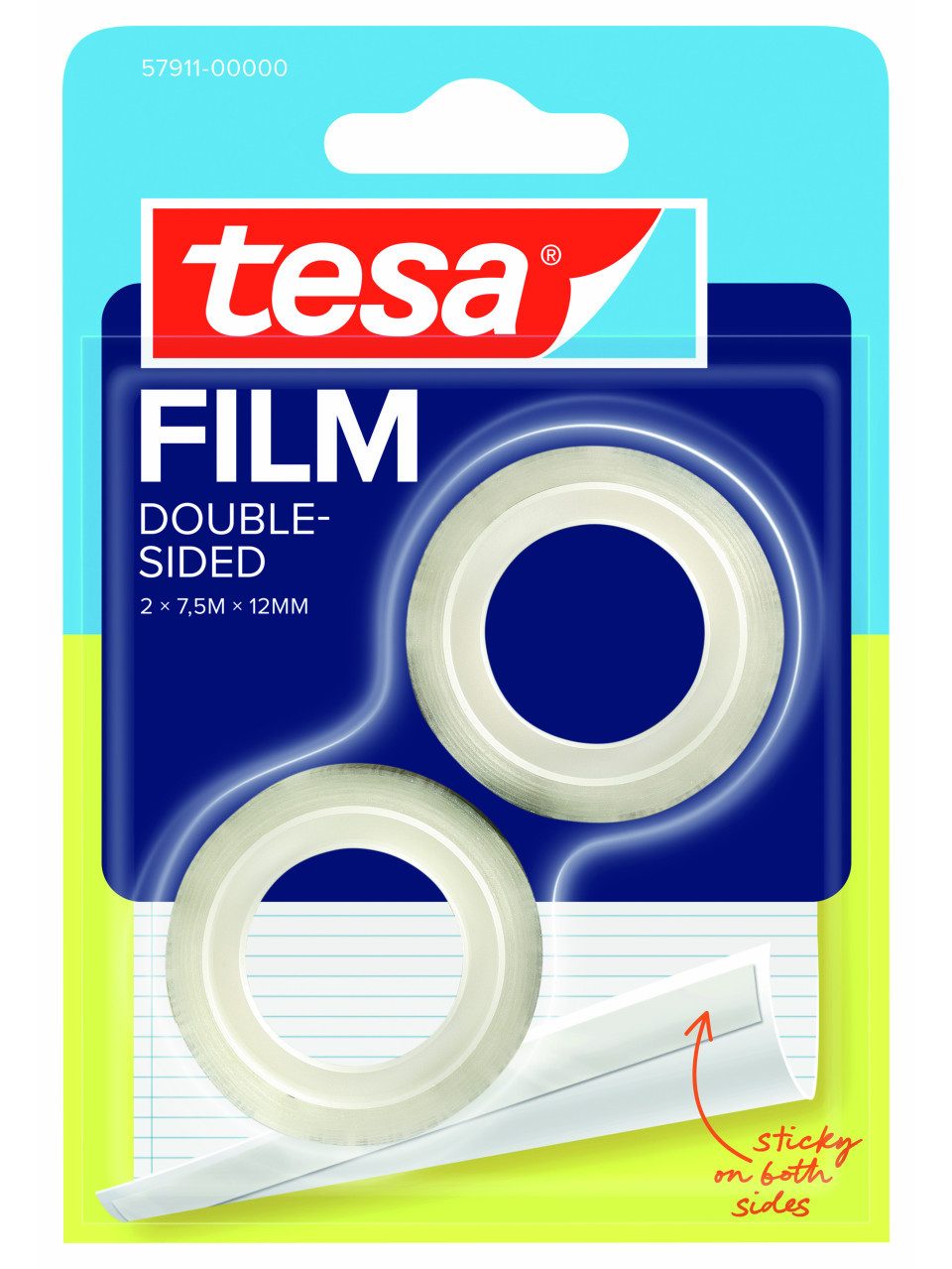 tesa Klebepad tesa doppelseitiger Klebefilm 2 Rollen 2 x 7,5 m x