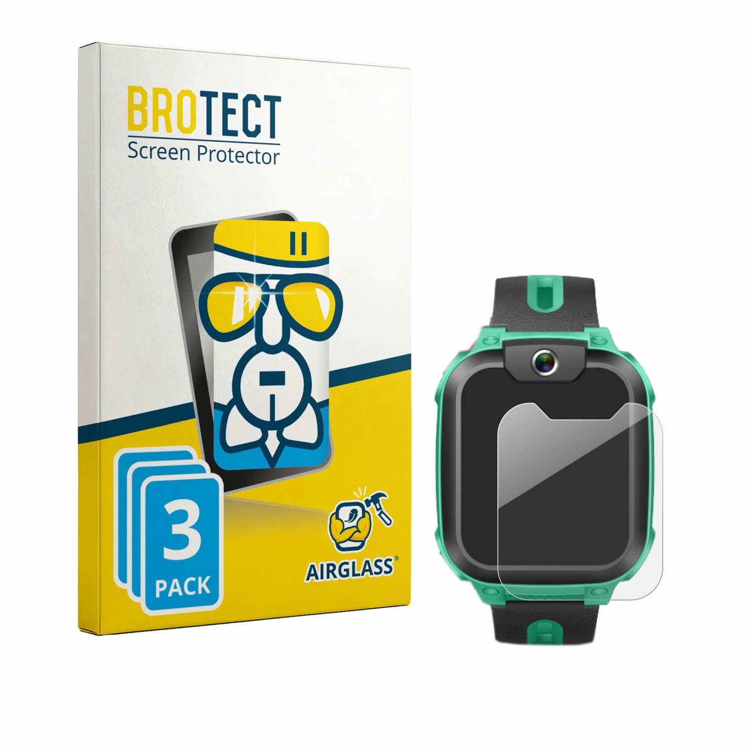 BROTECT Displayschutzglas Folie für Imoo Watch Phone Z1, 3 Stück, Schutzfolie Glas Panzer Display Schutz klar