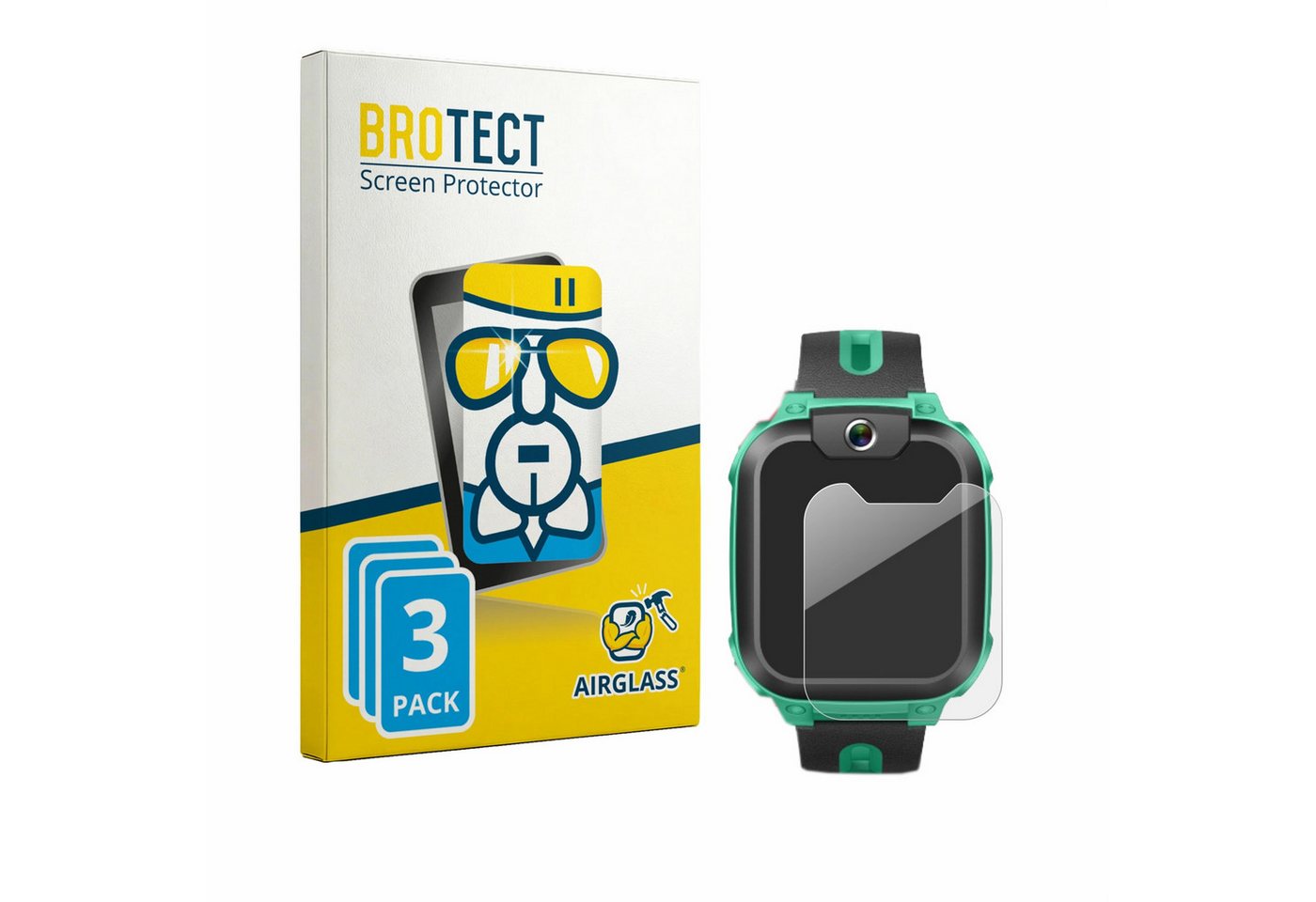 BROTECT Displayschutzglas Folie für Imoo Watch Phone Z1, 3 Stück, Schutzfolie Glas Panzer Display Schutz klar