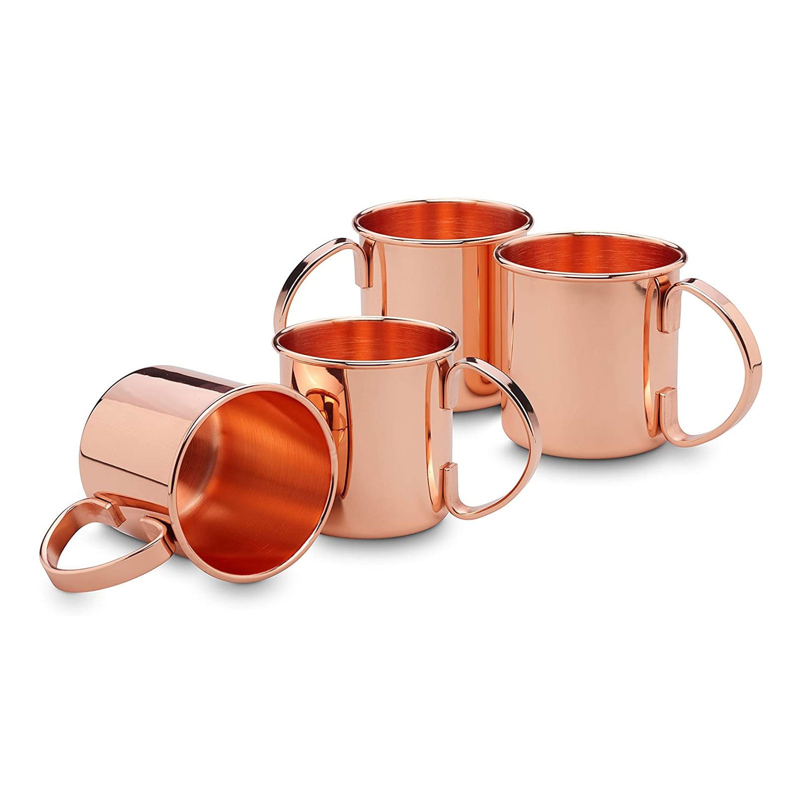 ECHTWERK Glas Moscow Mule Kupferbecher 2er Set, 4-tlg., Edelstahl