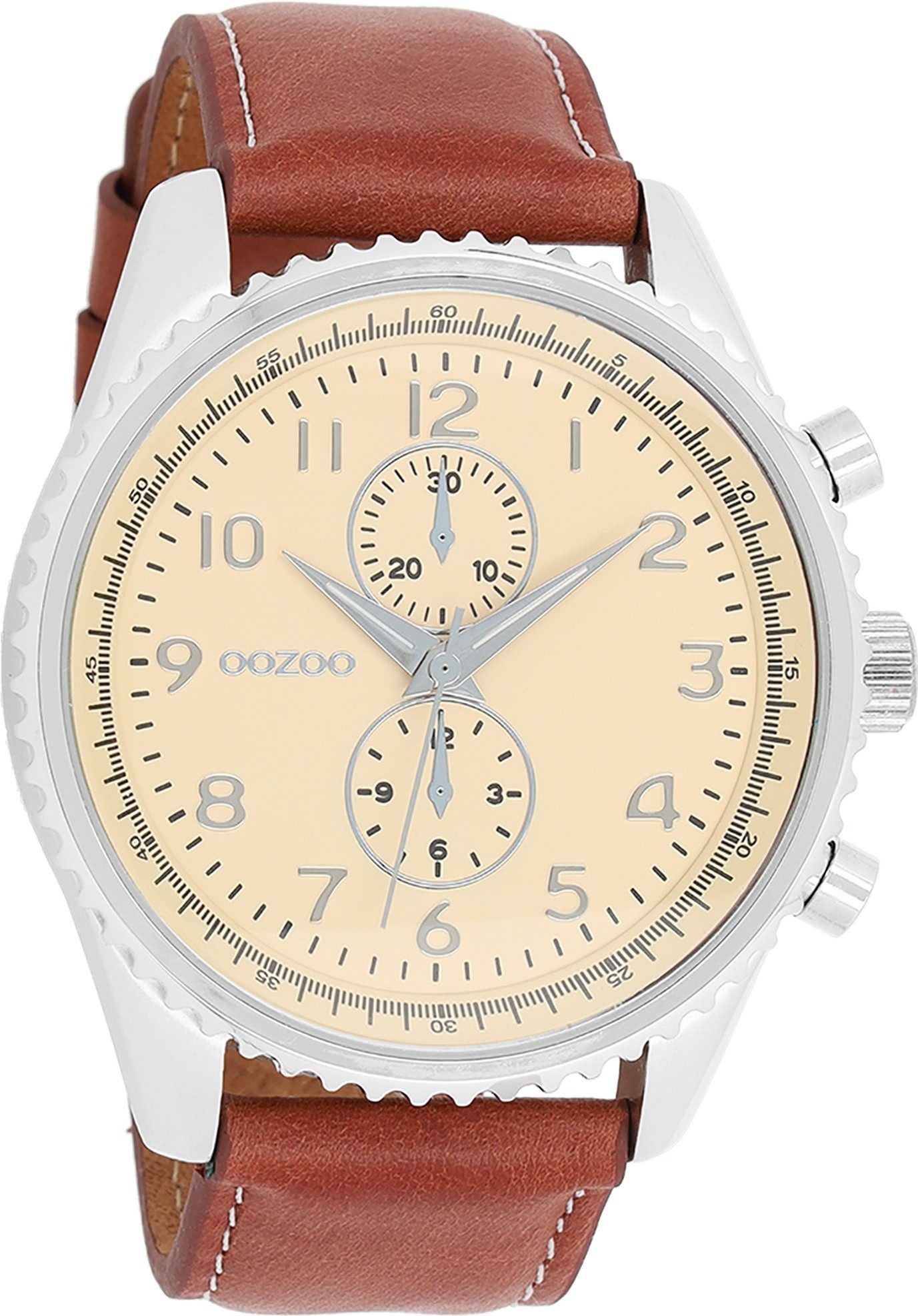 Quarzuhr Oozoo Herren Armbanduhr braun Analog matt