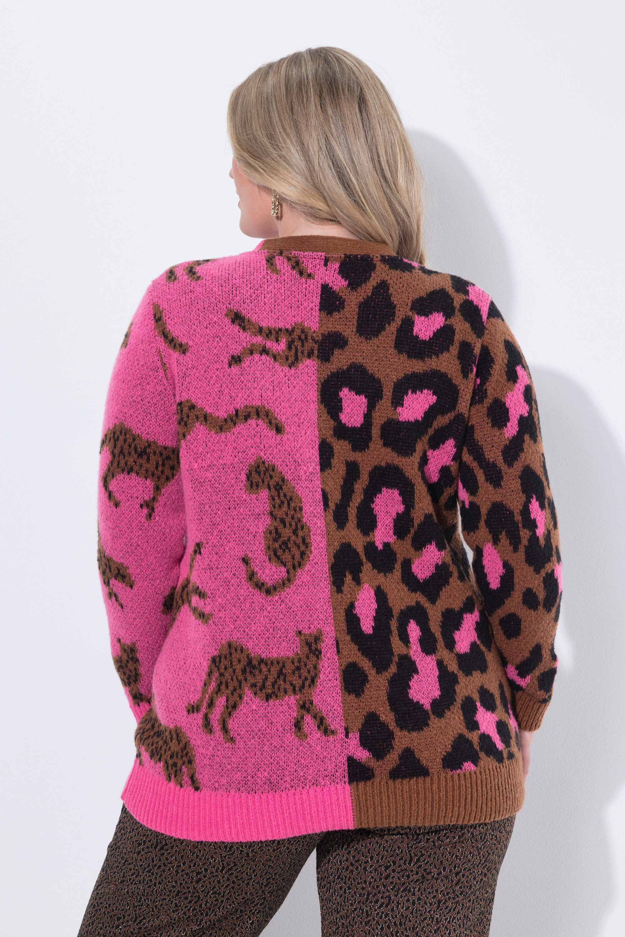 MIAMODA Strickjacke Strickjacke Straight Fit Leo-Mustermix