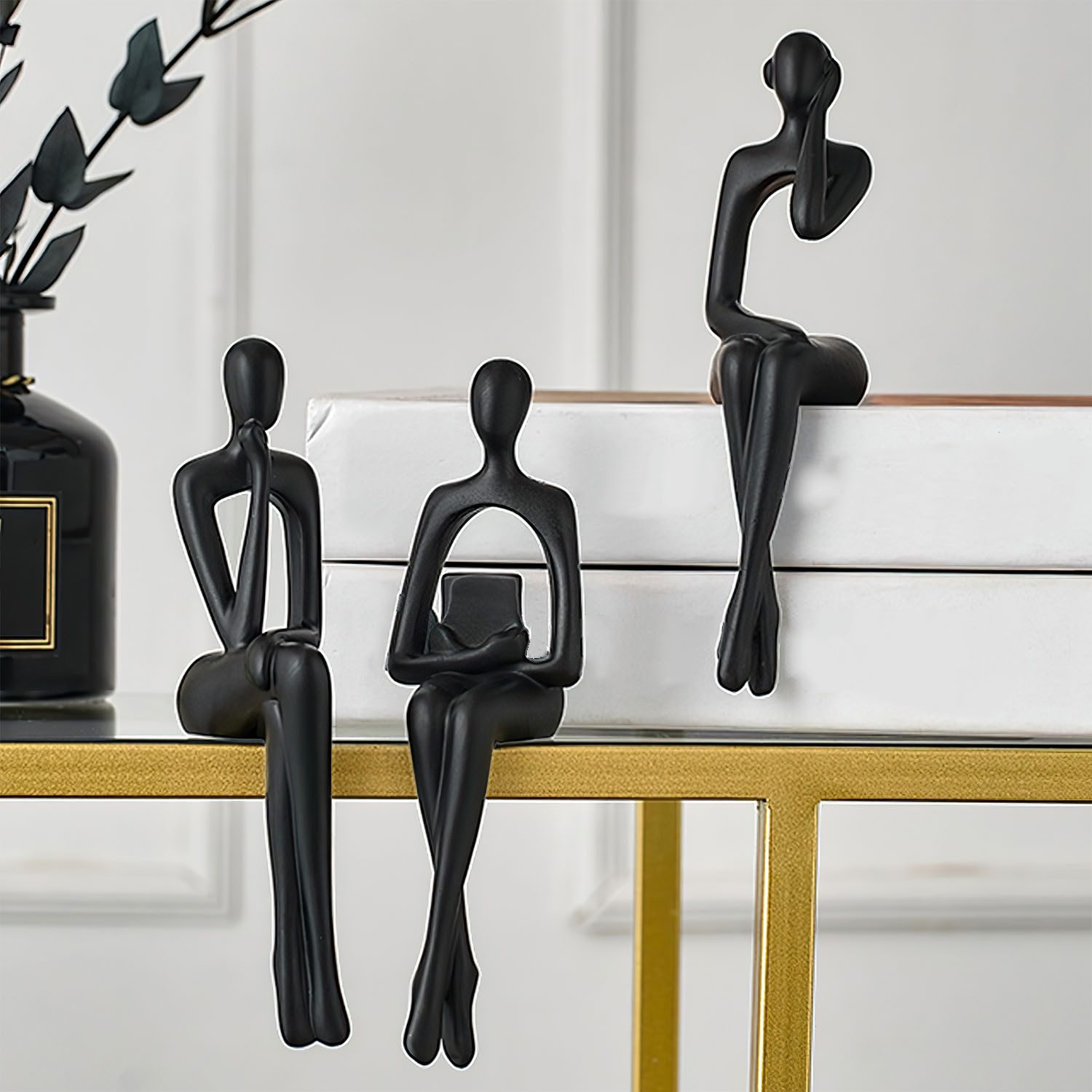 SURFOU Dekofigur 3 Stück Denker Statue Decorations für Wohnzimmer Regal Dekor Akzente (Bürodekoration Tischdekoration Bücherregal Esstisch und Büro), Akzente Moderne ästhetische Abstrakte Kunst Skulpturen für Couchtisch