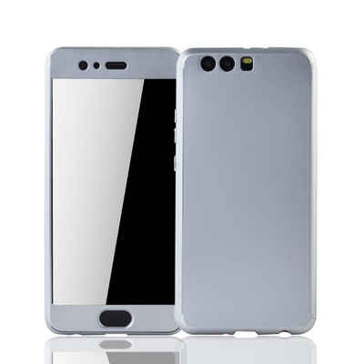 König Design Handyhülle Huawei P10 Plus, Huawei P10 Plus Handyhülle 360 Grad Schutz Full Cover Silber